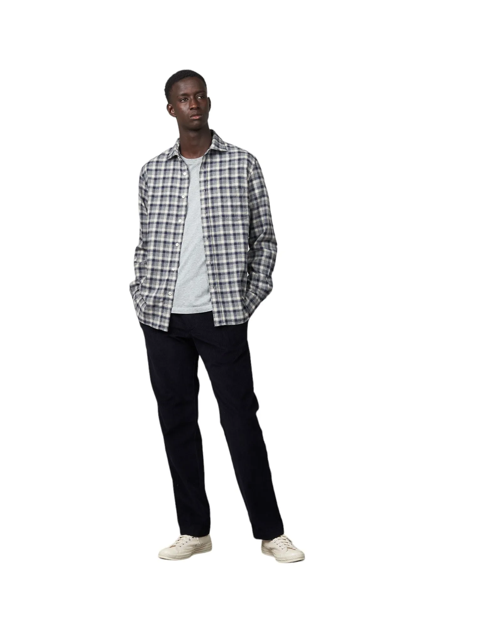 Camicia Paul Plaid Flannel Uomo Grey/Blue