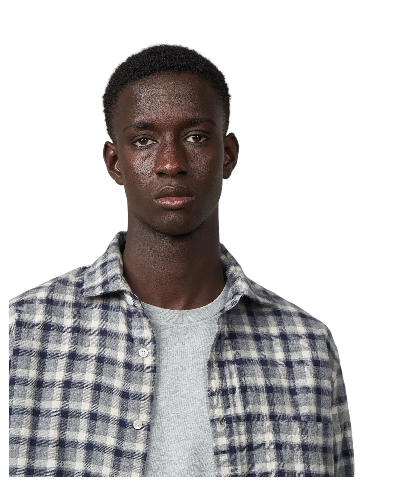 Camicia Paul Plaid Flannel Uomo Grey/Blue