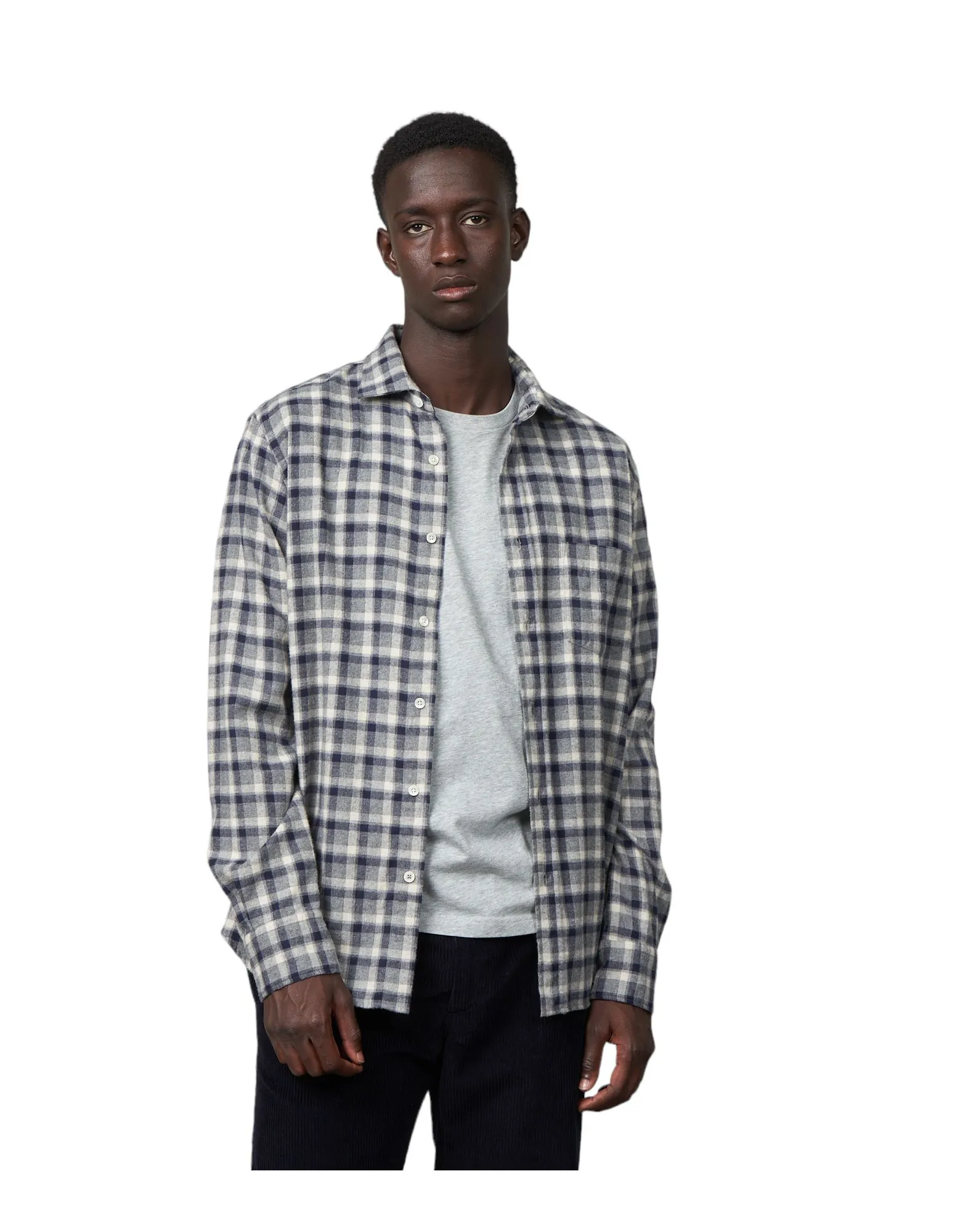 Camicia Paul Plaid Flannel Uomo Grey/Blue