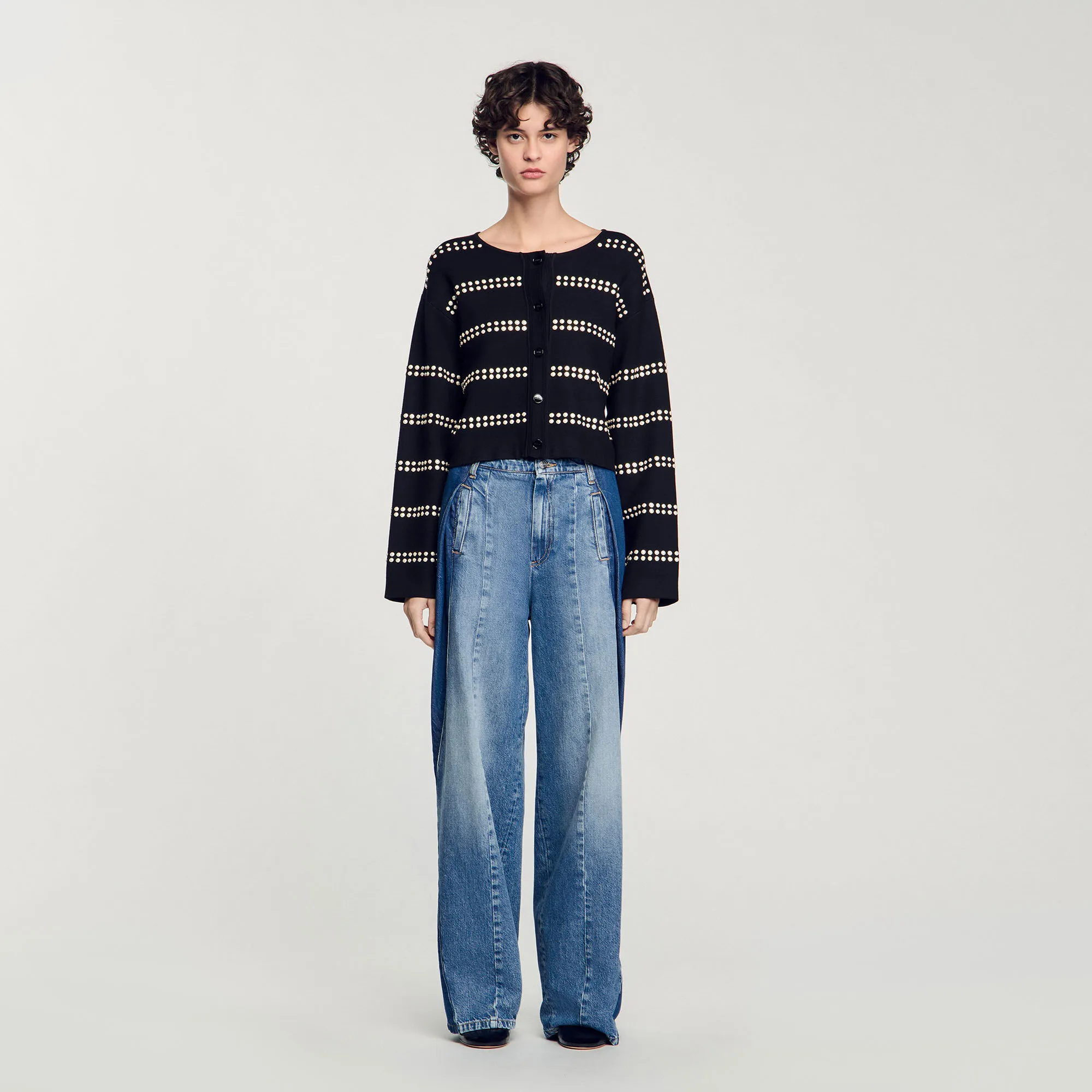 Cardigan borchiato
