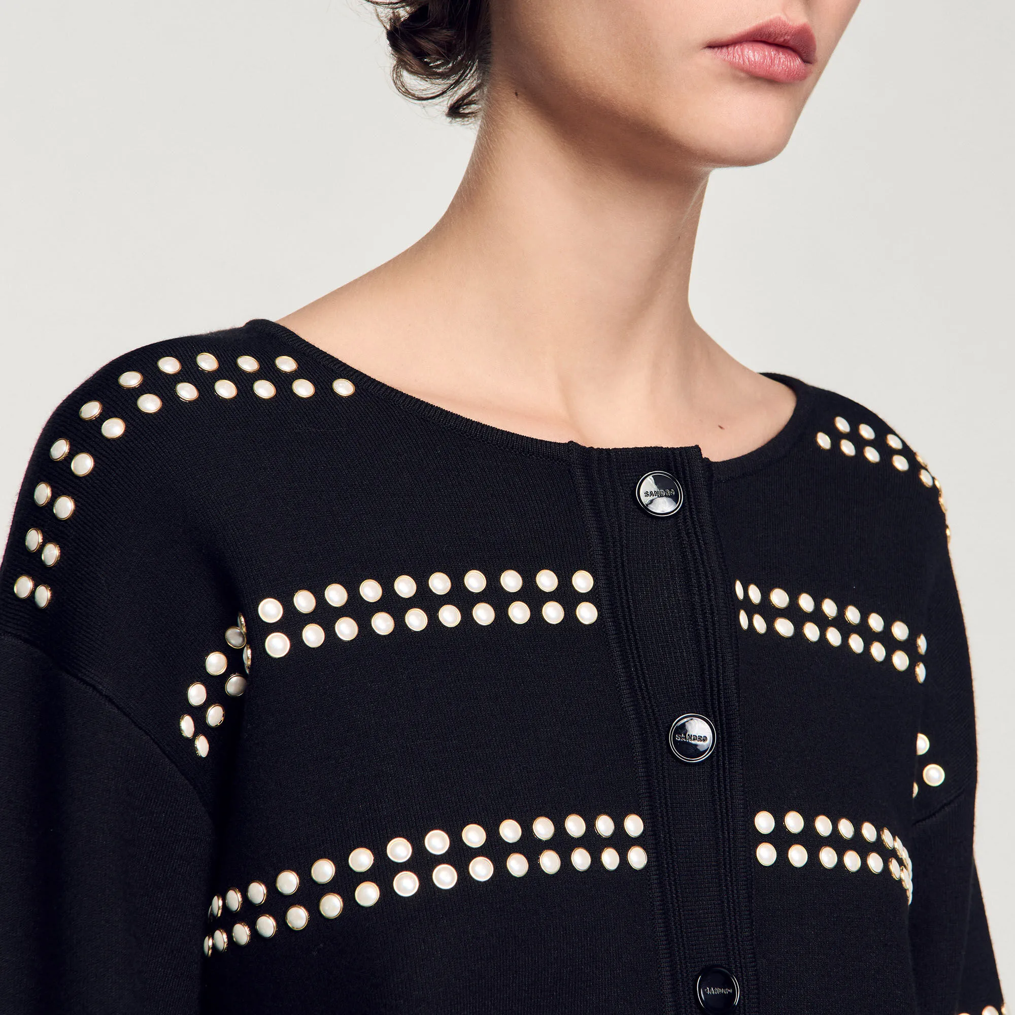 Cardigan borchiato