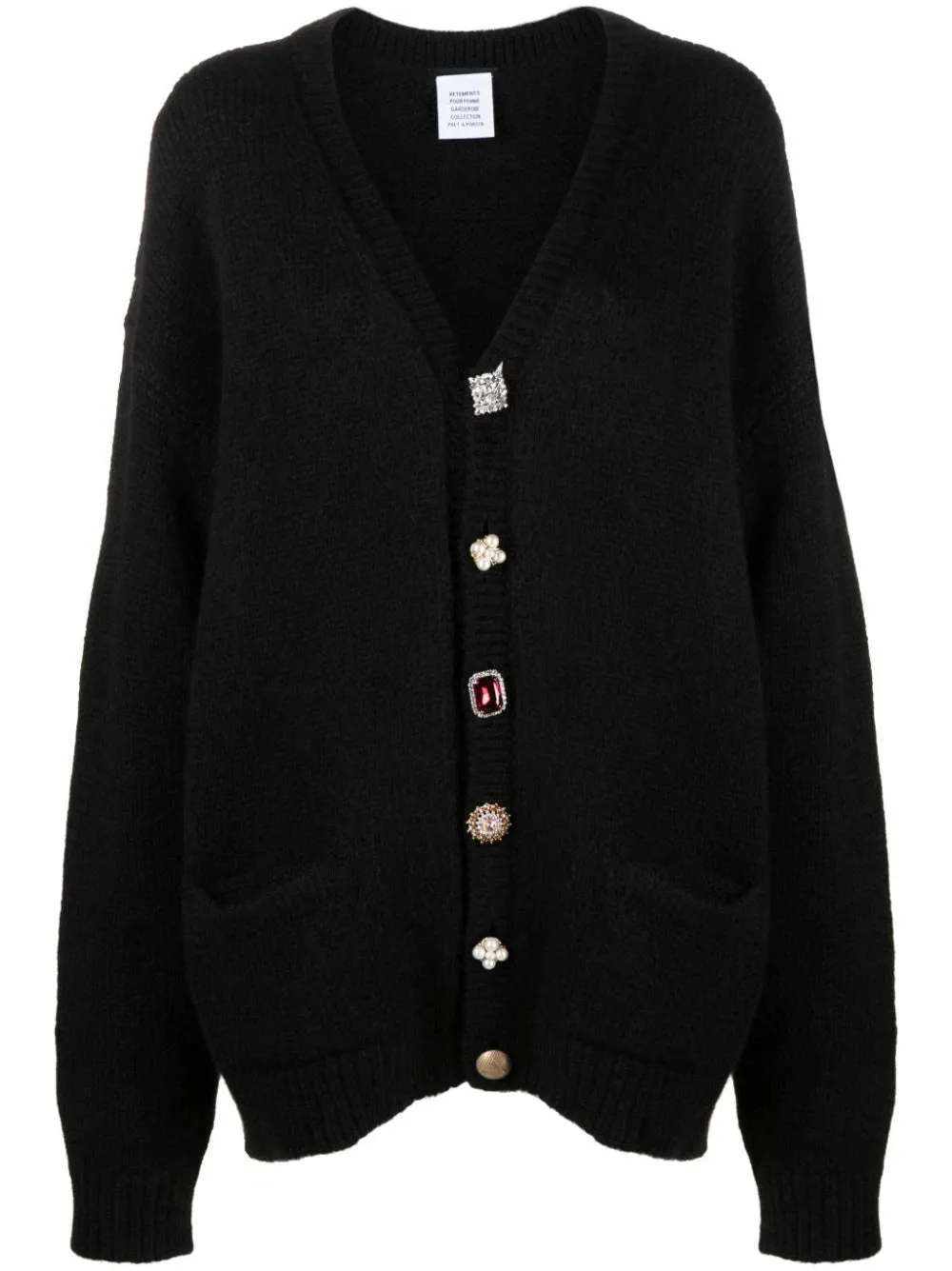 Cardigan con bottoni gioiello
