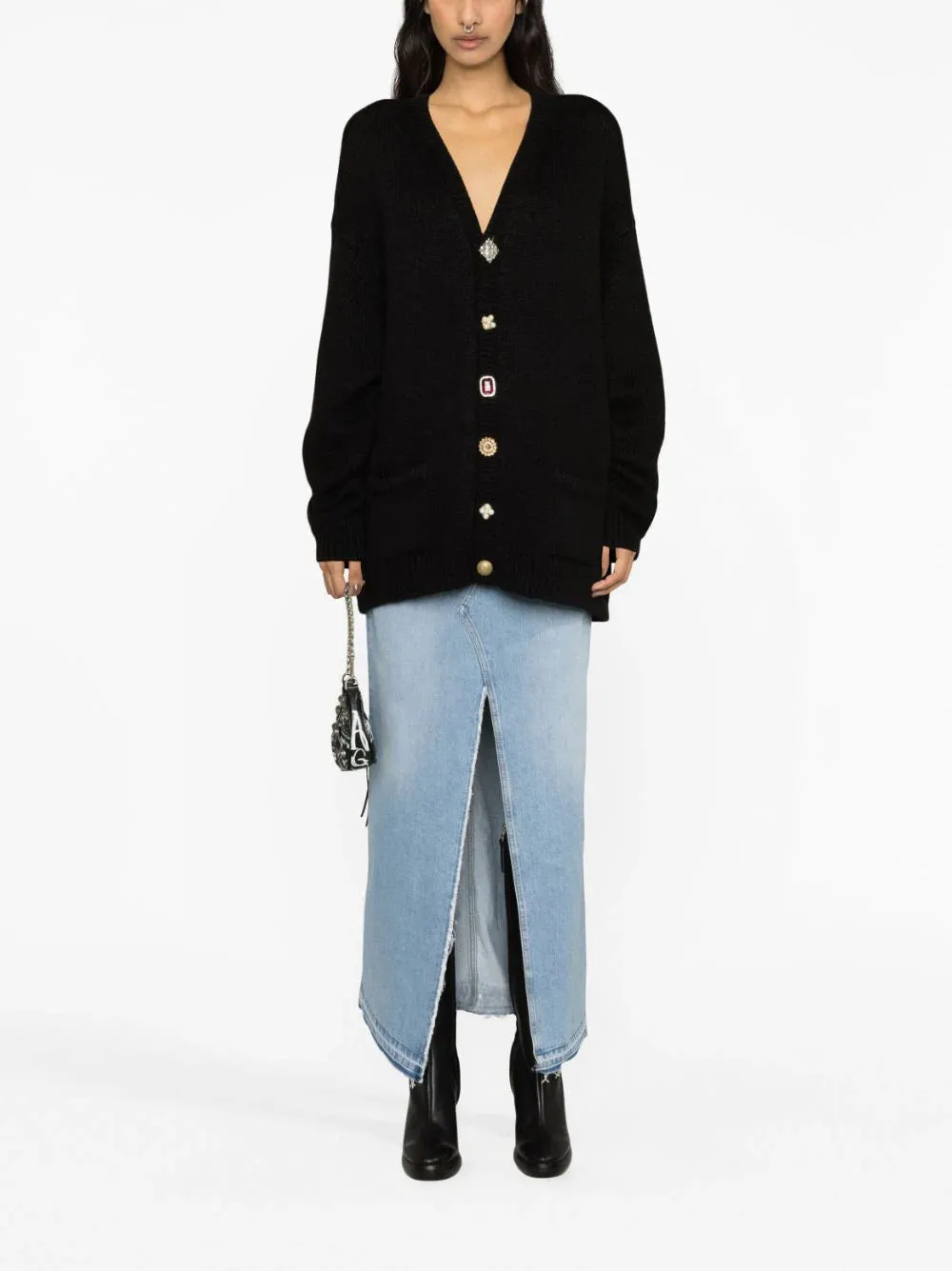 Cardigan con bottoni gioiello