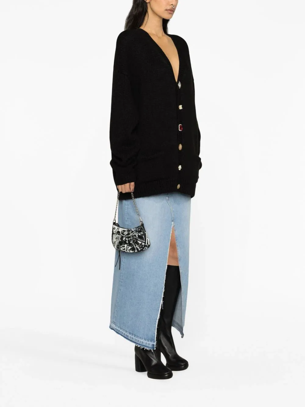 Cardigan con bottoni gioiello