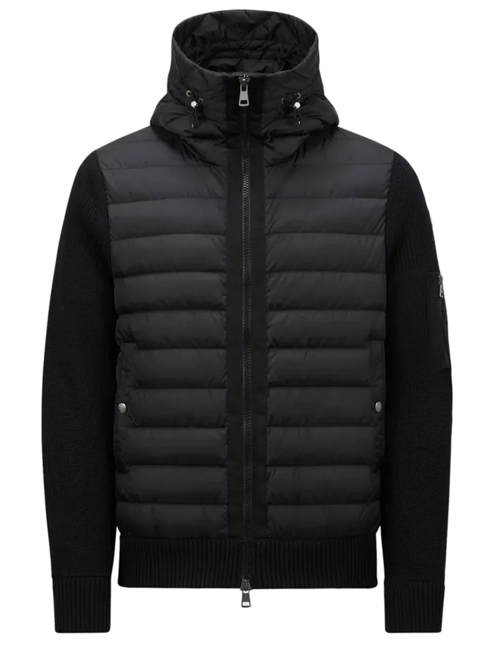Cardigan con cappuccio imbottito
