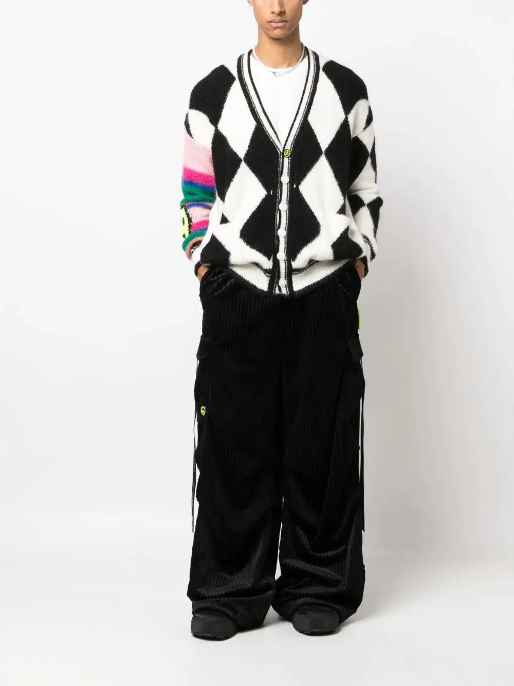 Cardigan con intarsio