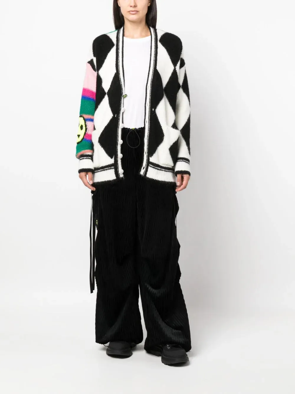 Cardigan con intarsio