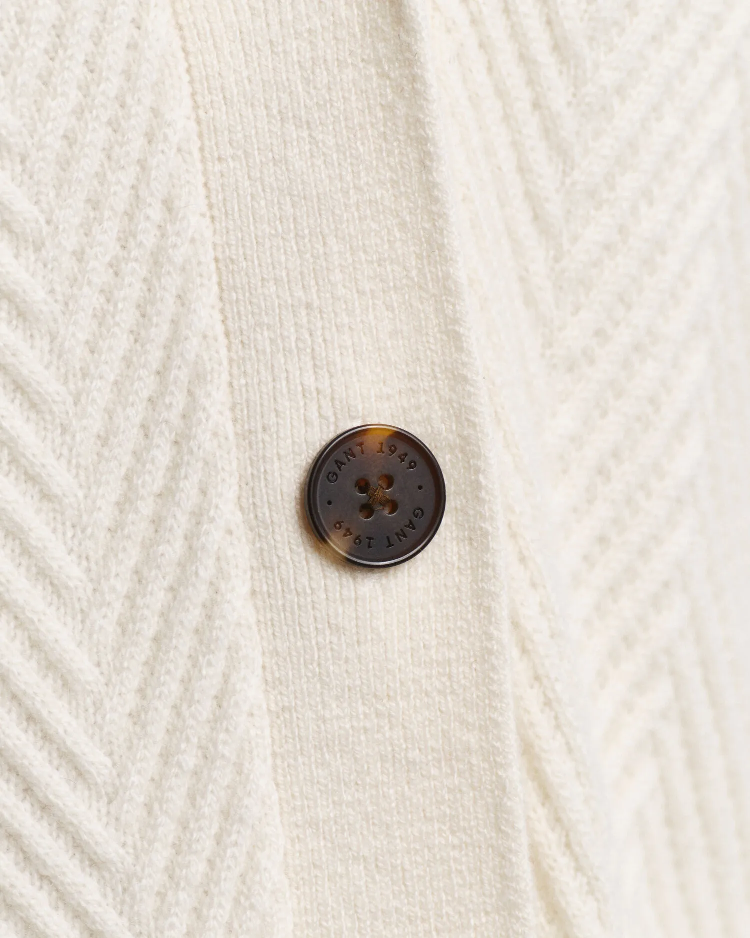 Cardigan con scollo a V e motivo a spina di pesce    