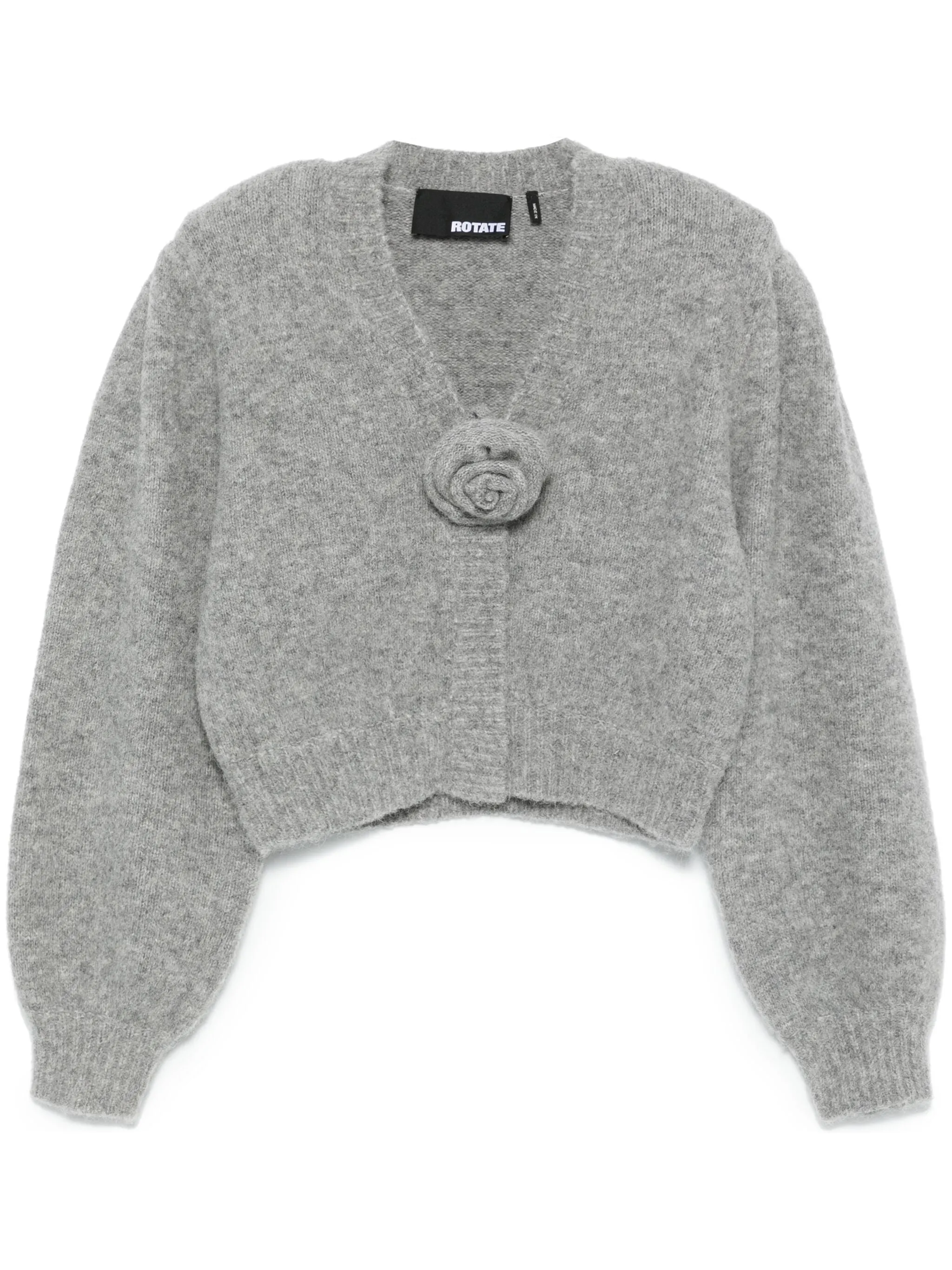 Cardigan corto in maglia grigio