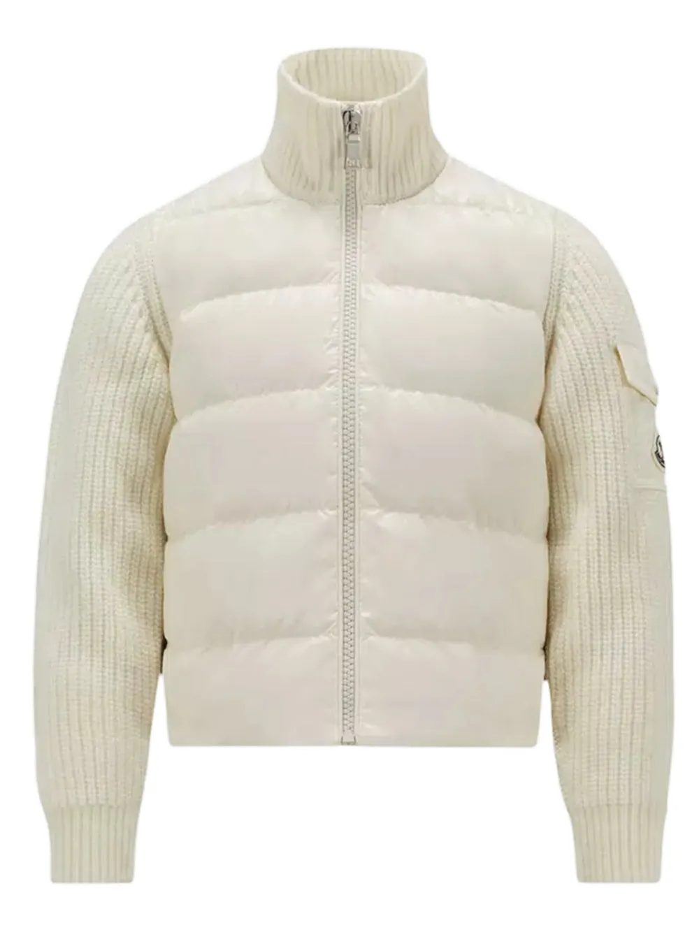 Cardigan imbottito in lana con zip