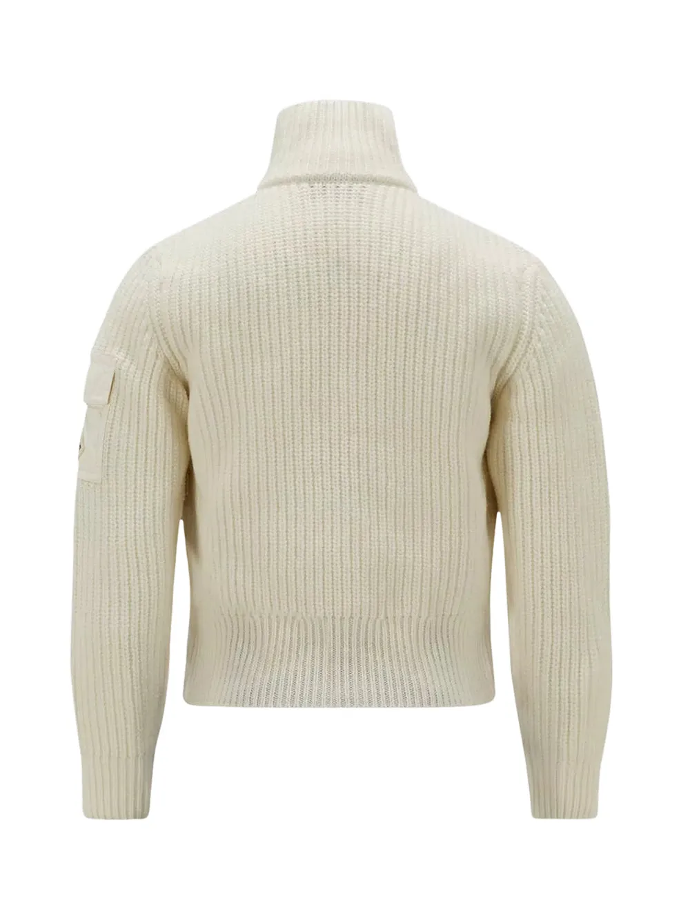 Cardigan imbottito in lana con zip