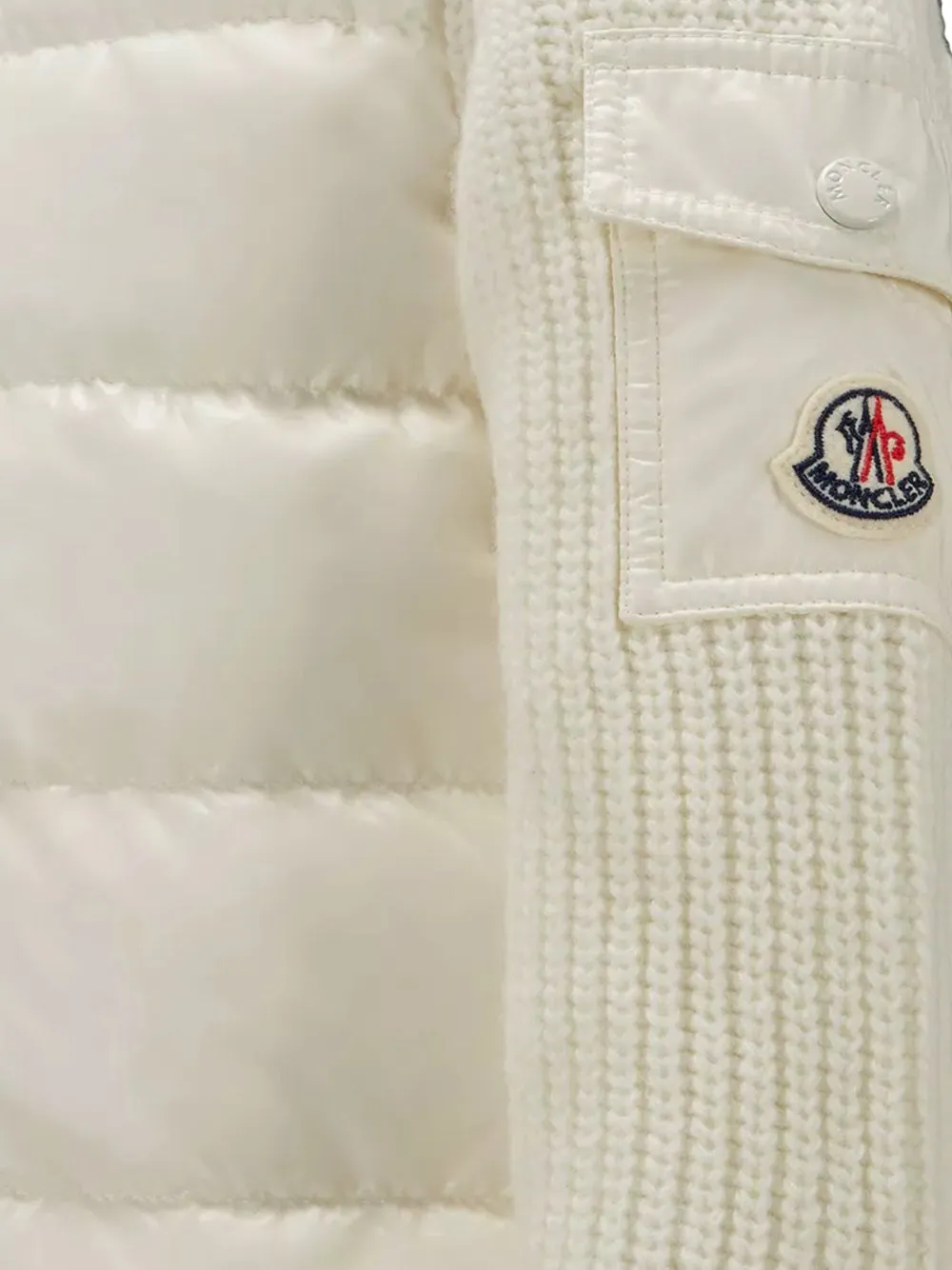 Cardigan imbottito in lana con zip