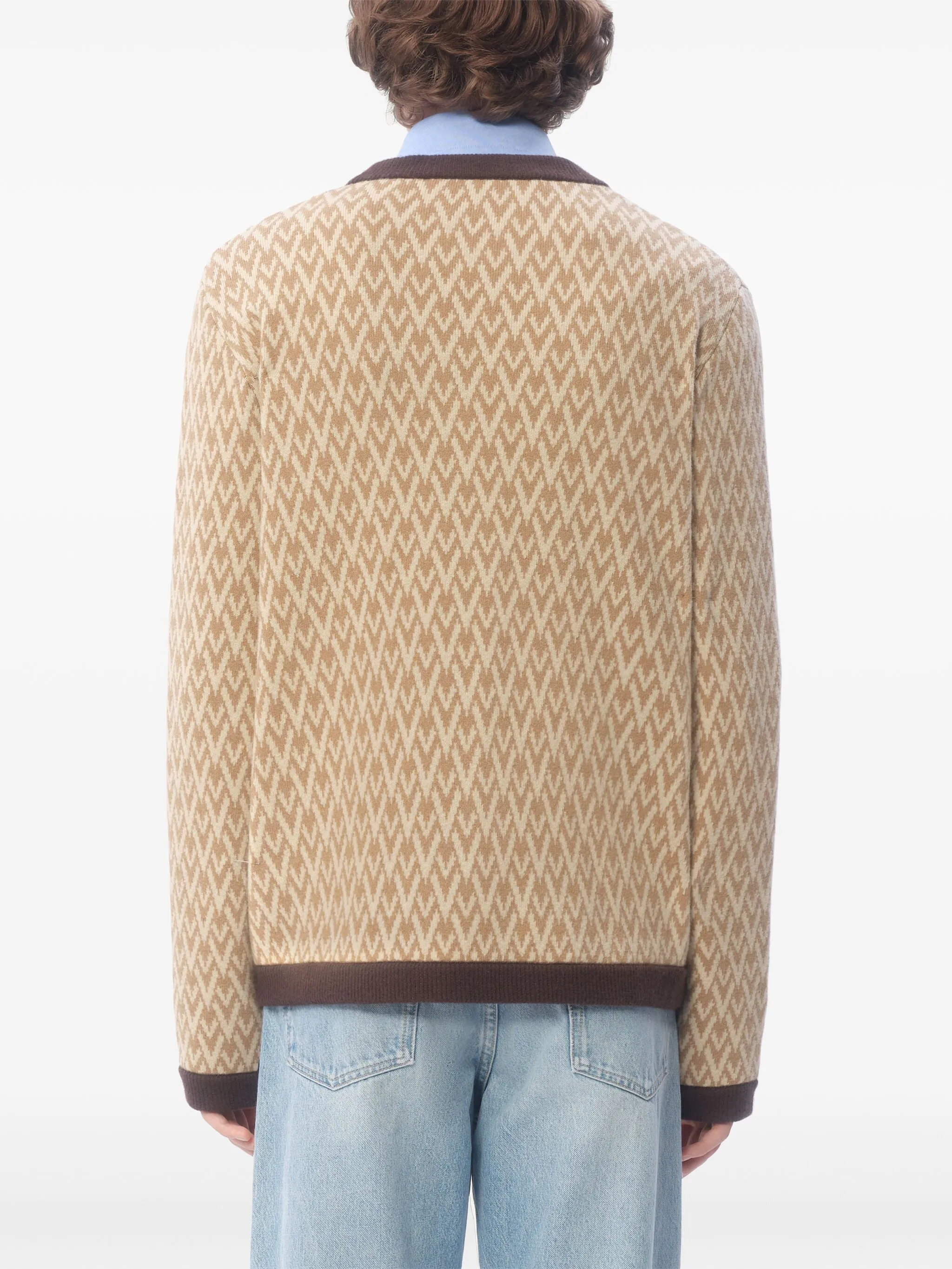 Cardigan in lana con motivo toute la V