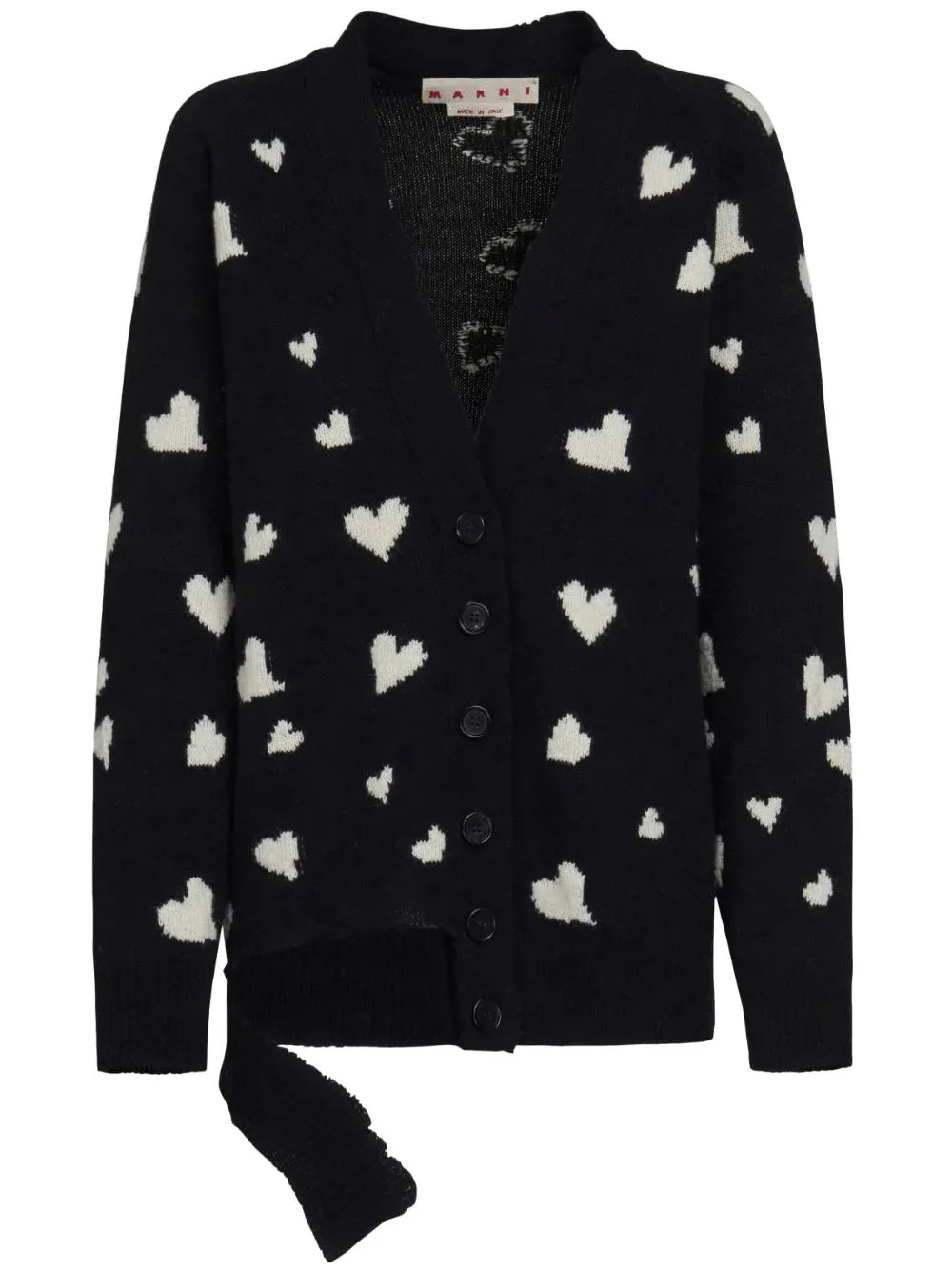 Cardigan lungo con motivo Bunch of hearts