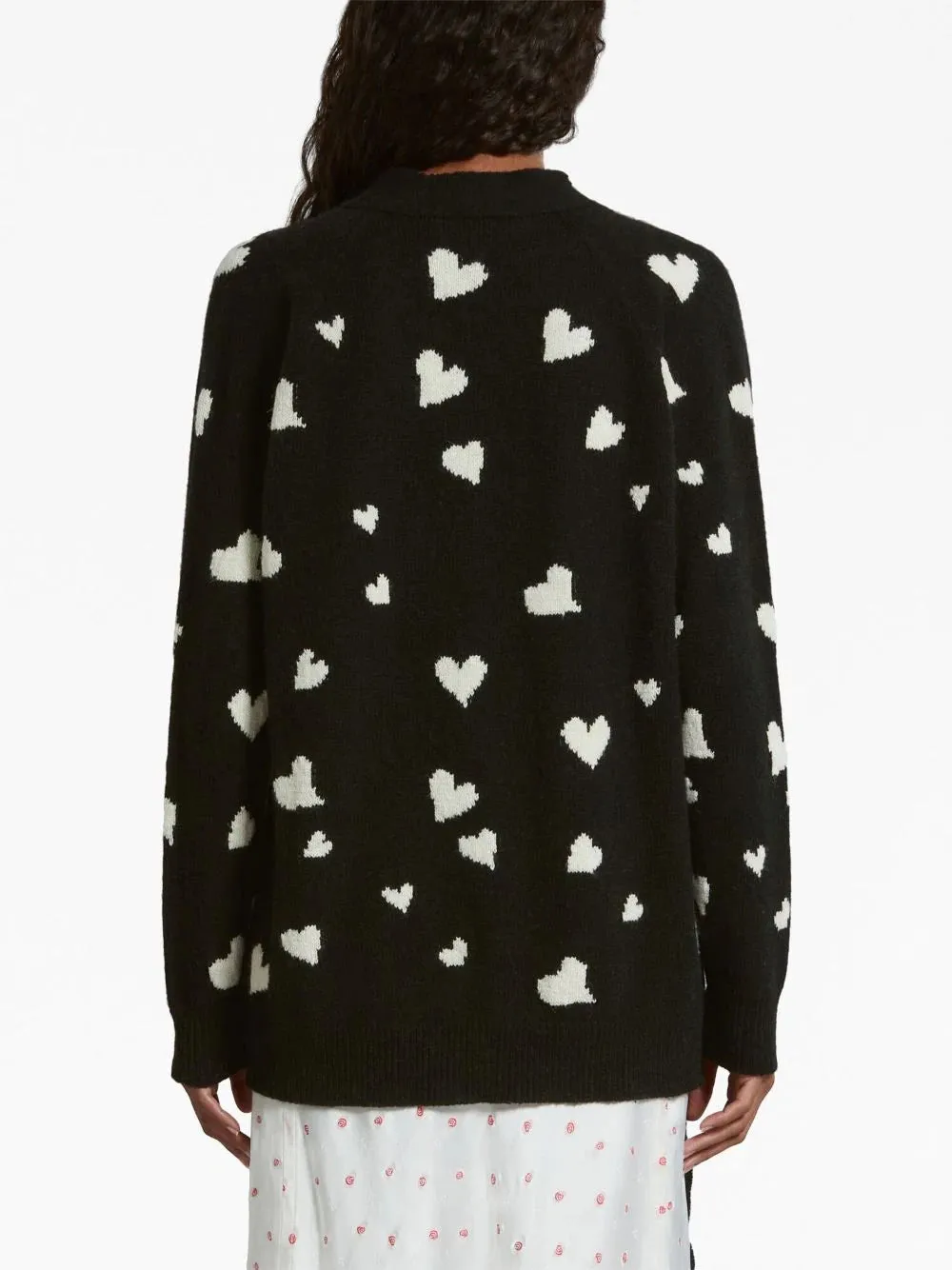 Cardigan lungo con motivo Bunch of hearts