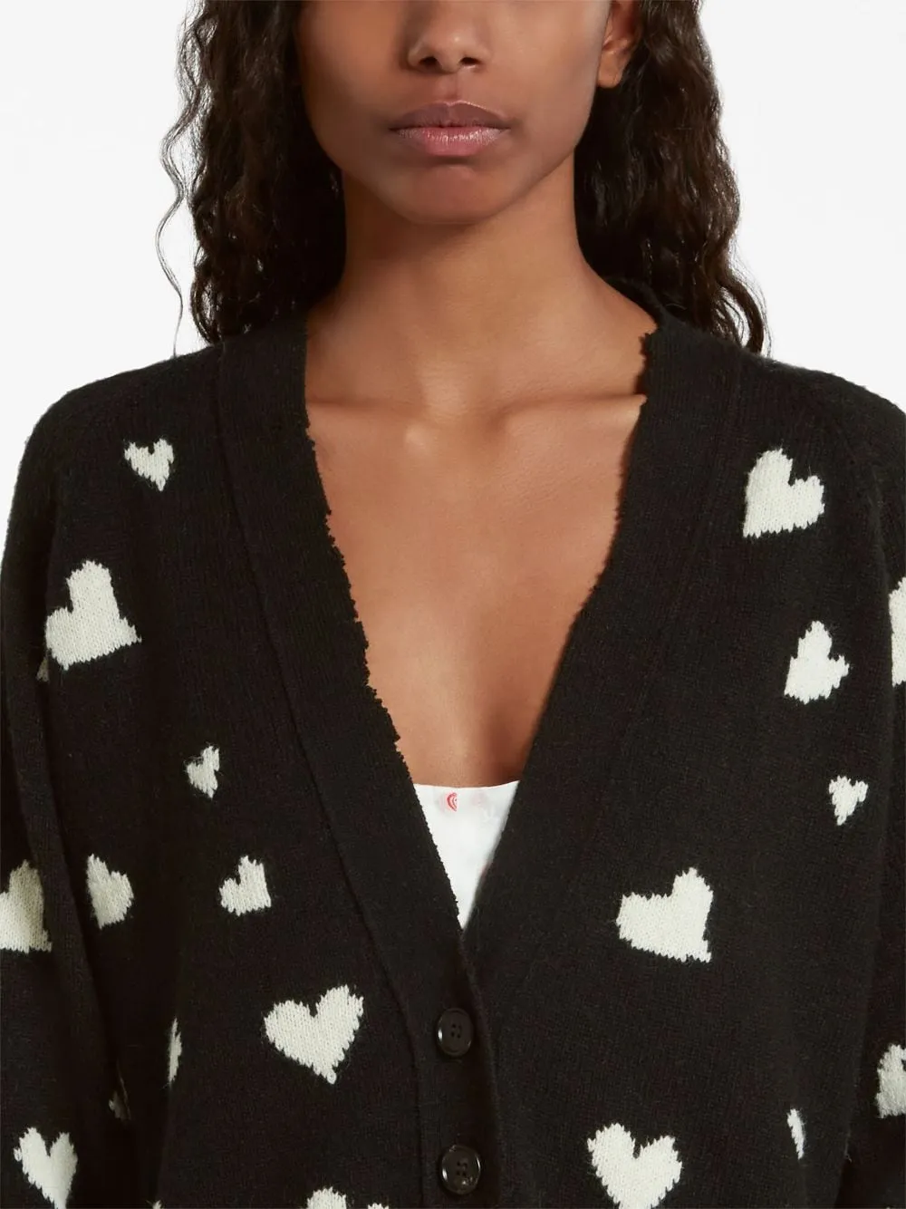 Cardigan lungo con motivo Bunch of hearts