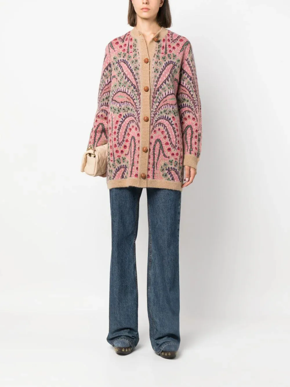 Cardigan paisley jacquard