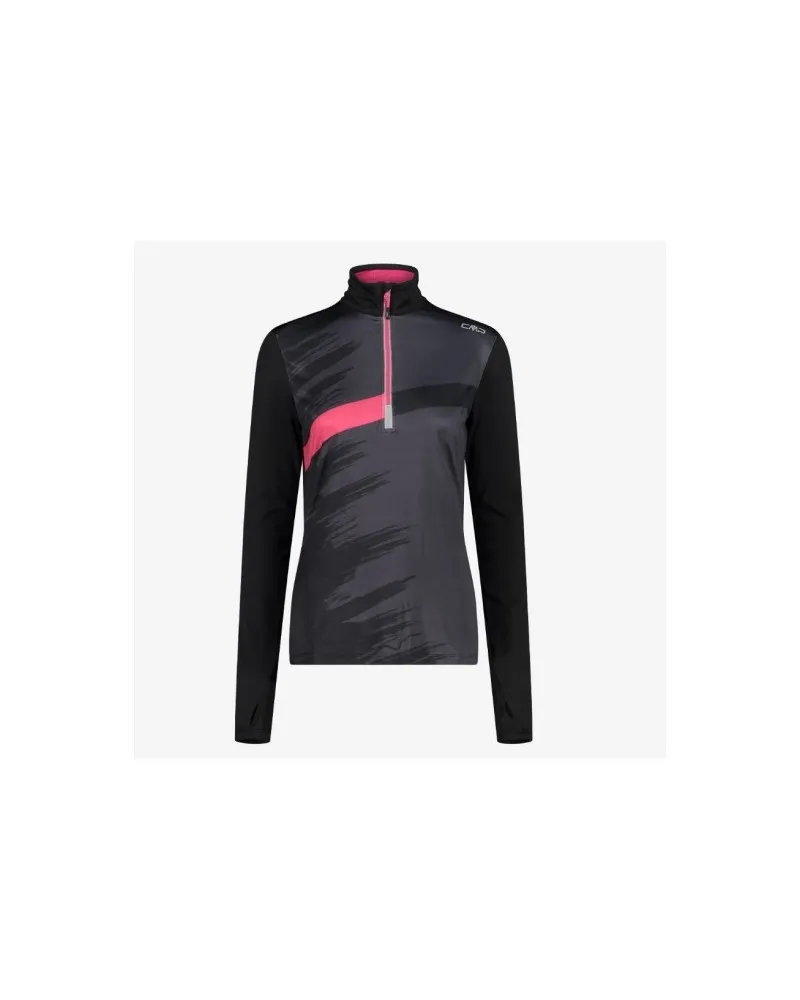 CMP Maglia a mezza zip in jersey stretch da donna