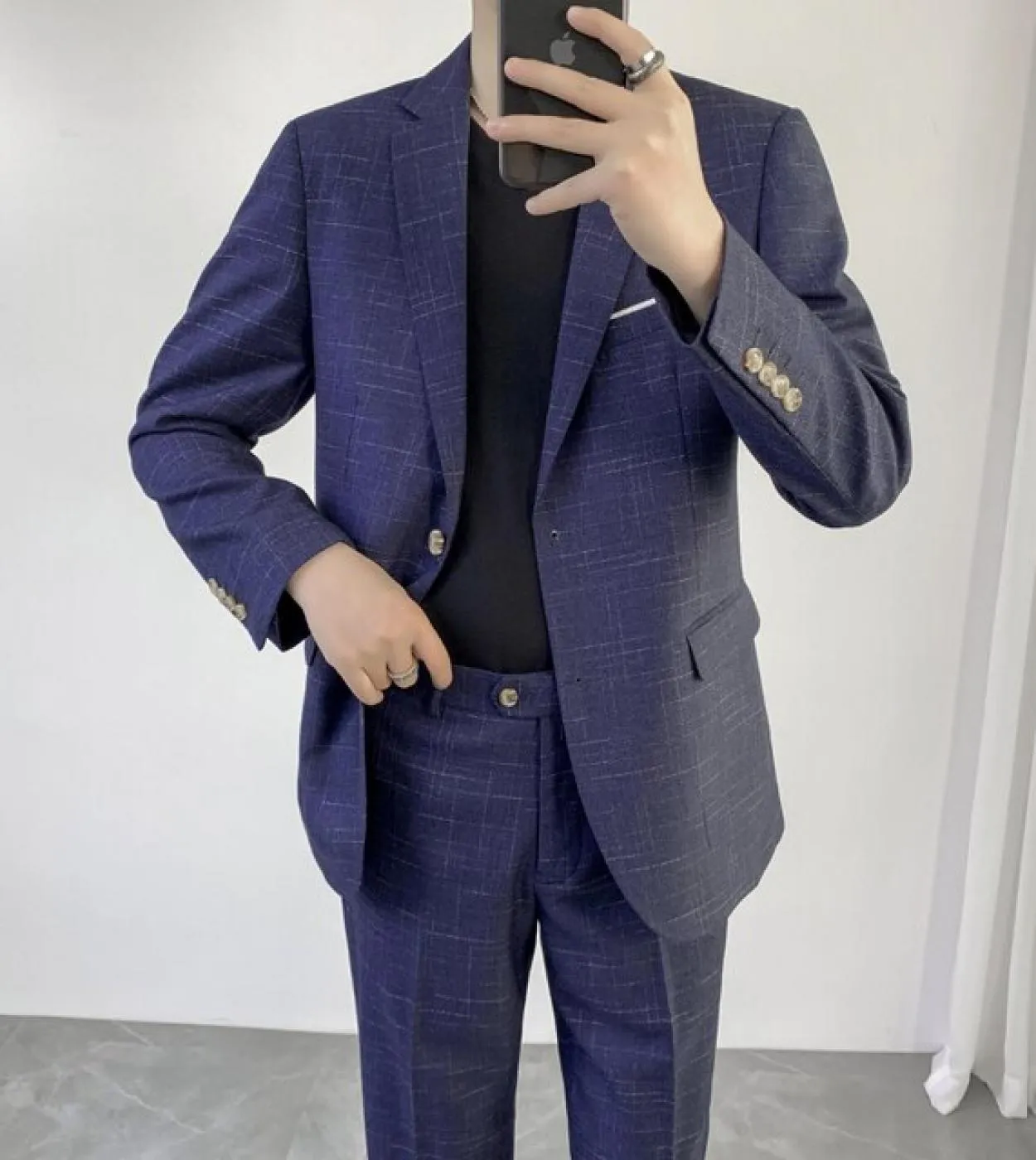 giacca  pantaloni abito scozzese formale da uomo per boutique di moda da uomo abito da sposa da sposo slim 2 pezzi Setsu