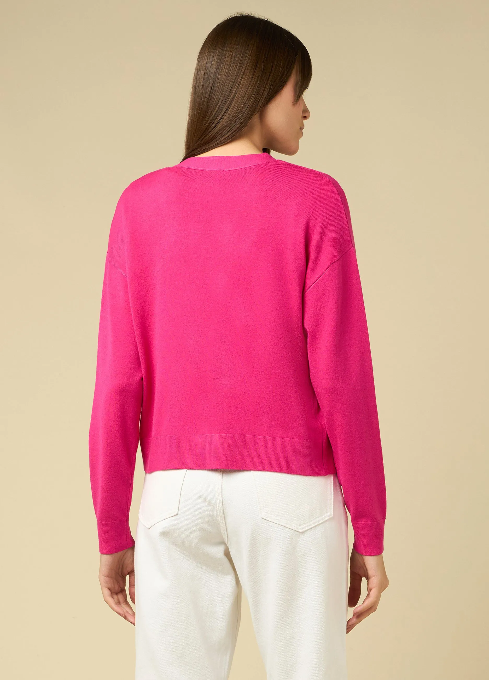 IWIE  Cardigan in misto viscosa con scollo a V donna