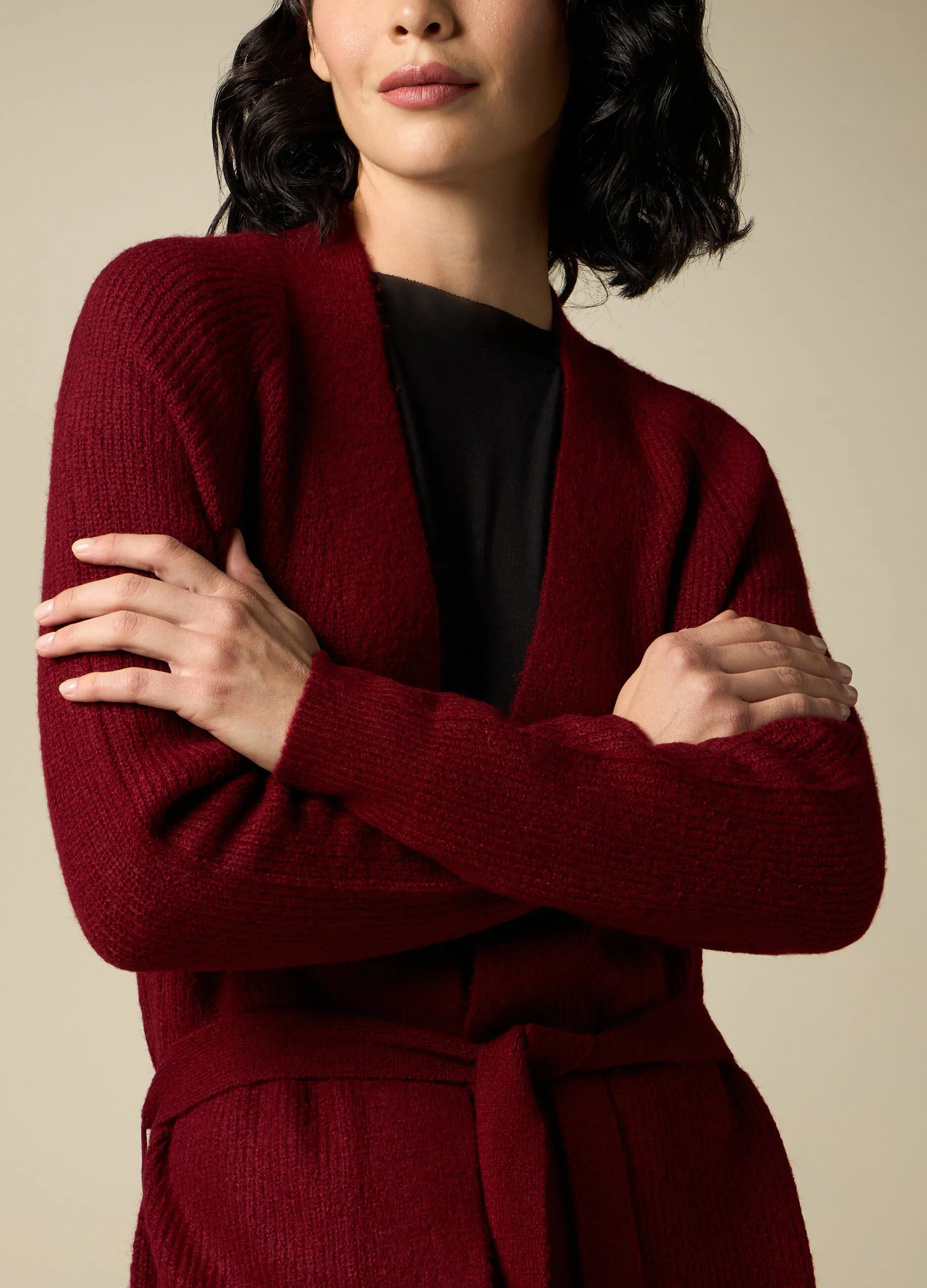 IWIE  Cardigan lungo in tricot donna