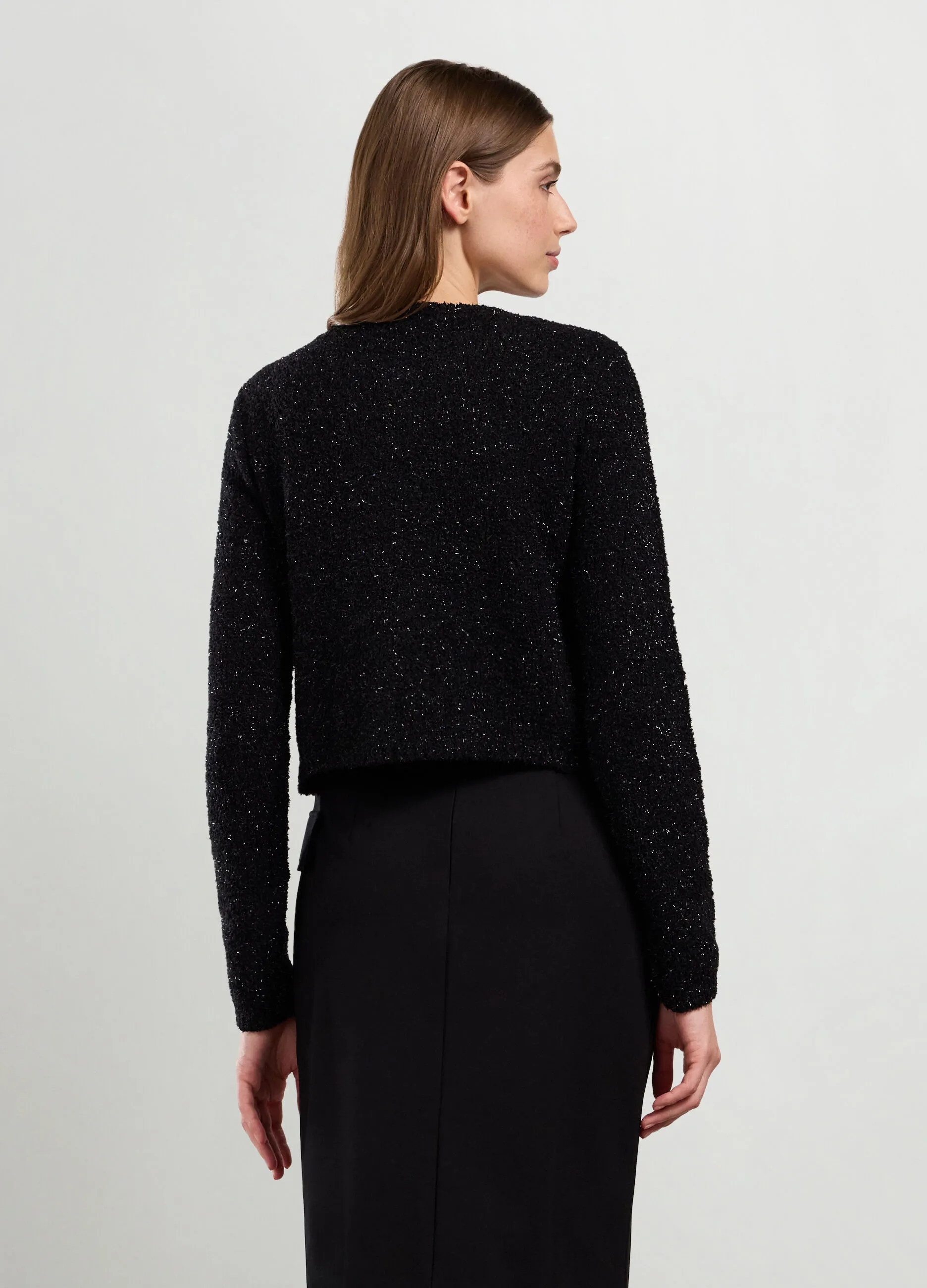 IWIE  Cardigan tricot con filo lurex donna