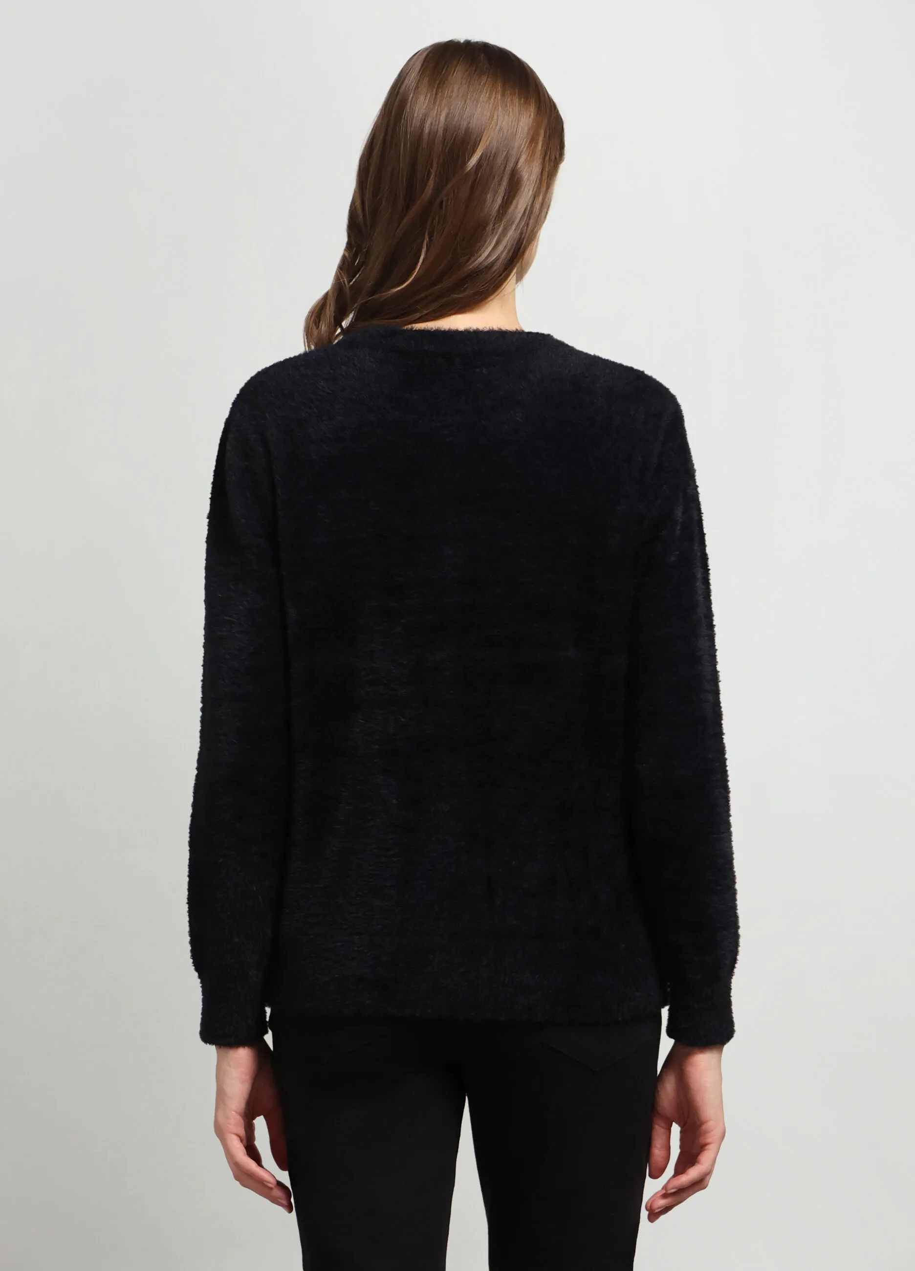 IWIE  Cardigan tricot effetto eco fur donna