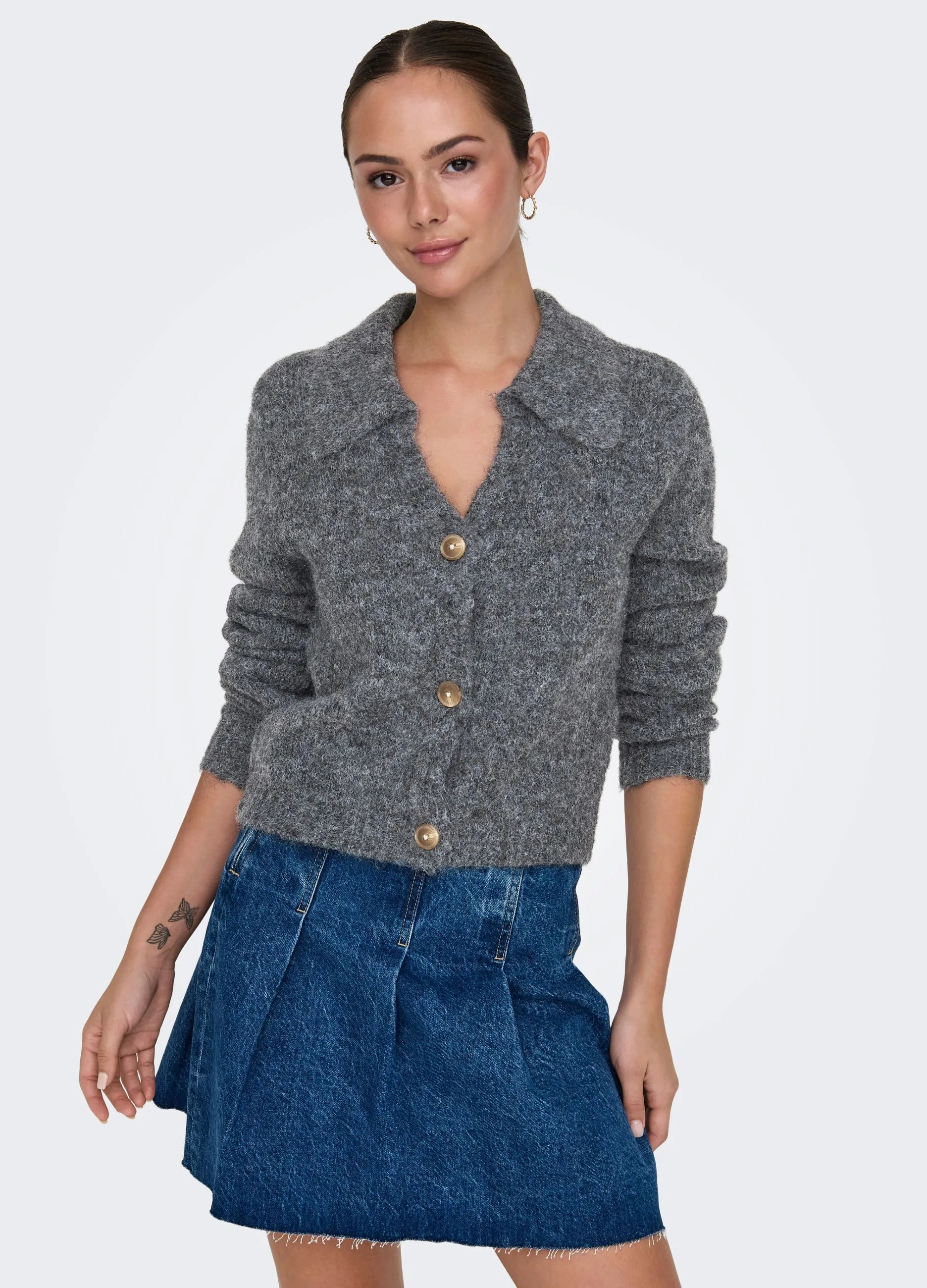 JDY  Cardigan a maniche lunghe con scollo a V
