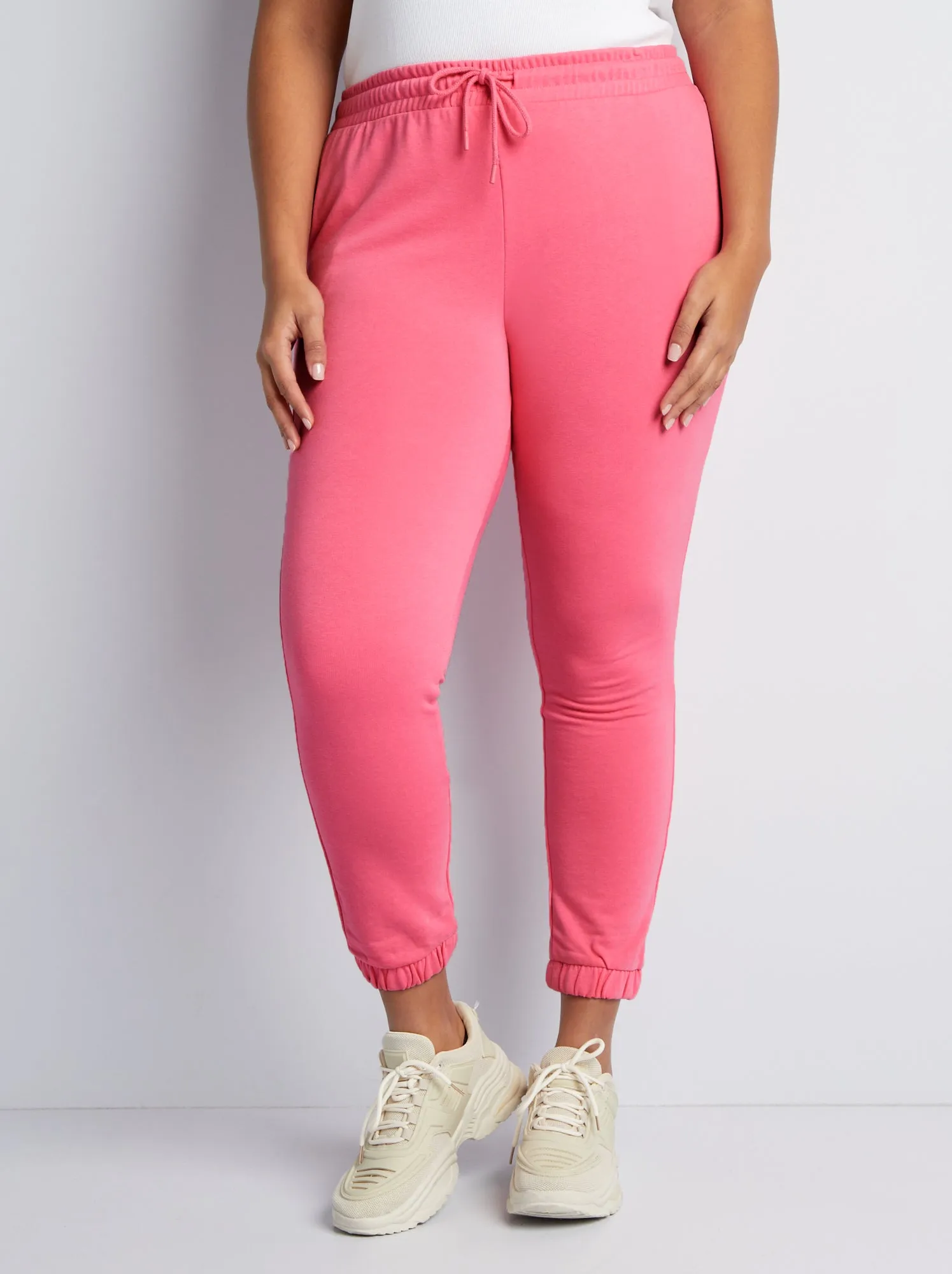 Joggers in tessuto felpato - ROSA