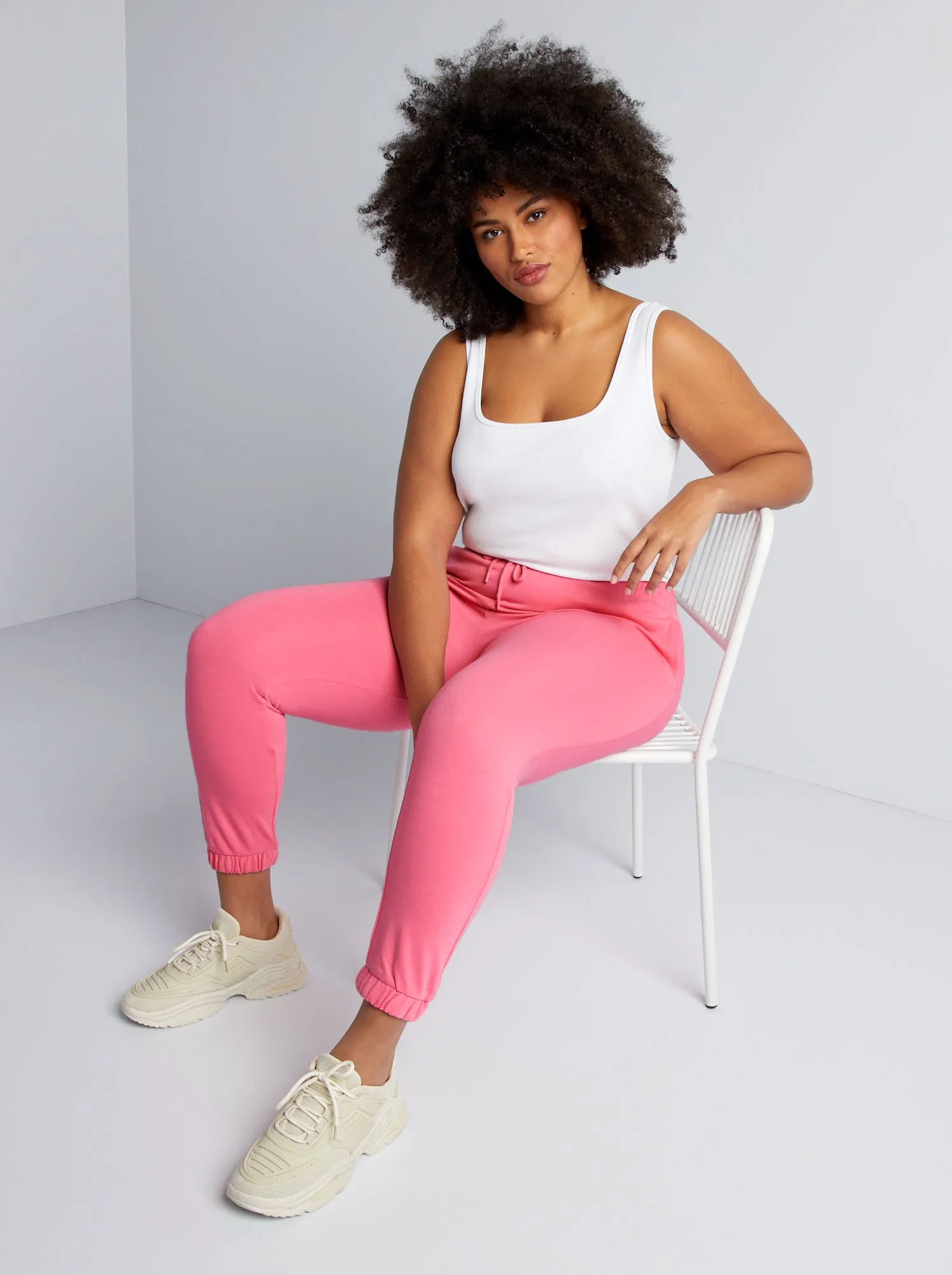 Joggers in tessuto felpato - ROSA