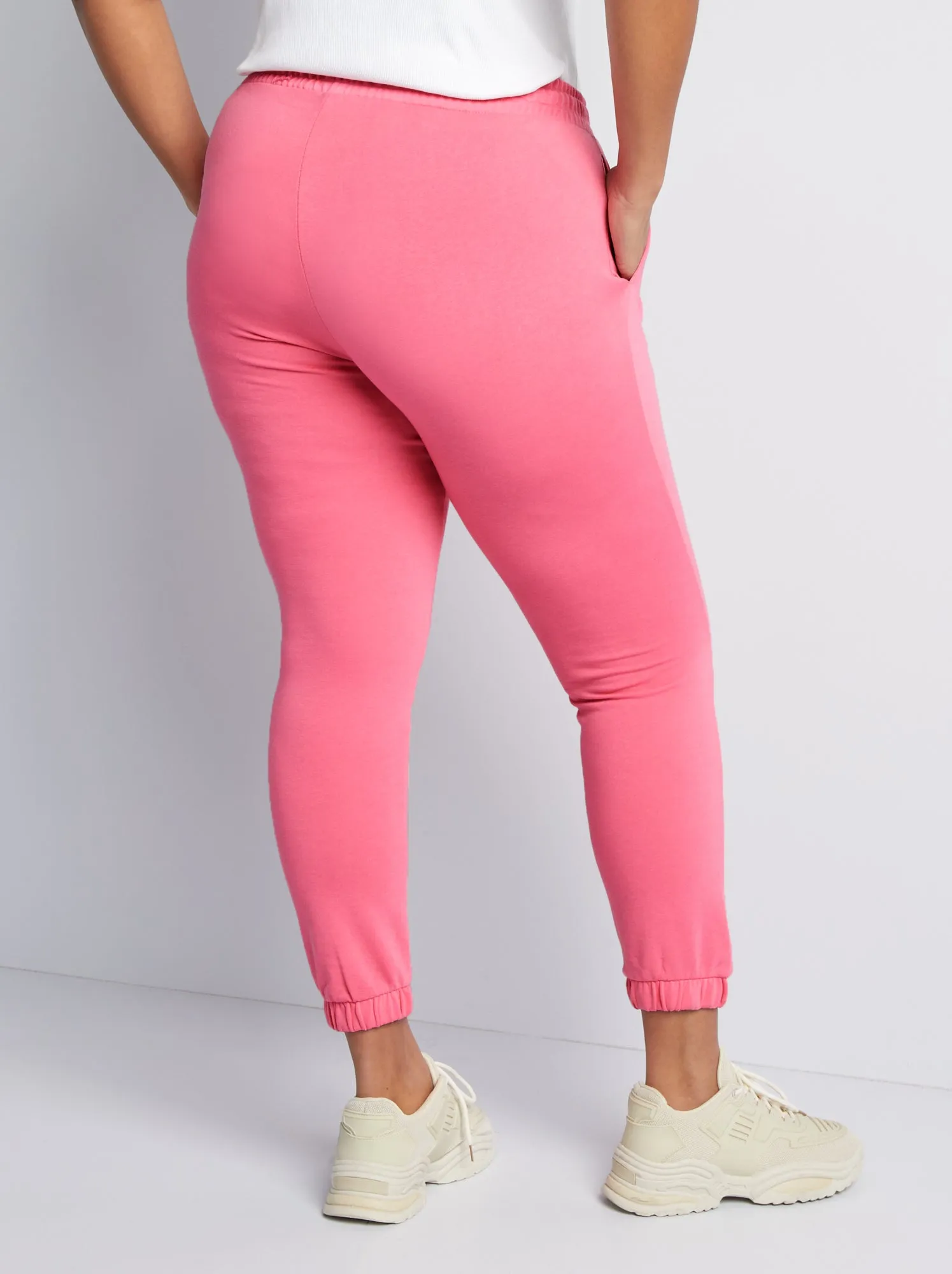 Joggers in tessuto felpato - ROSA