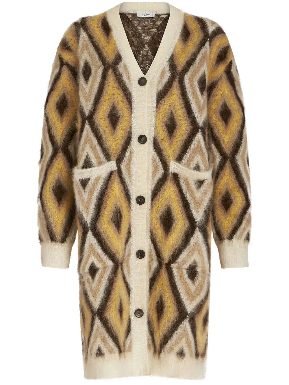 Maxi Cardigan in maglia jacquard