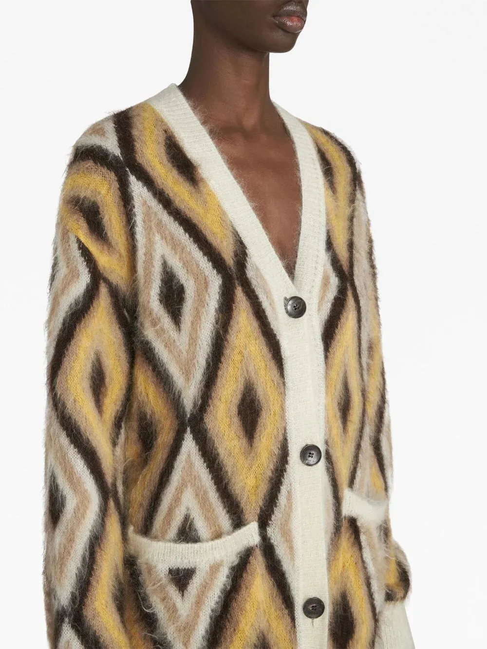 Maxi Cardigan in maglia jacquard