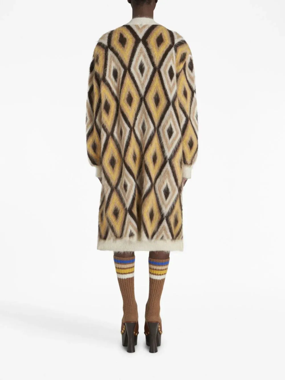 Maxi Cardigan in maglia jacquard