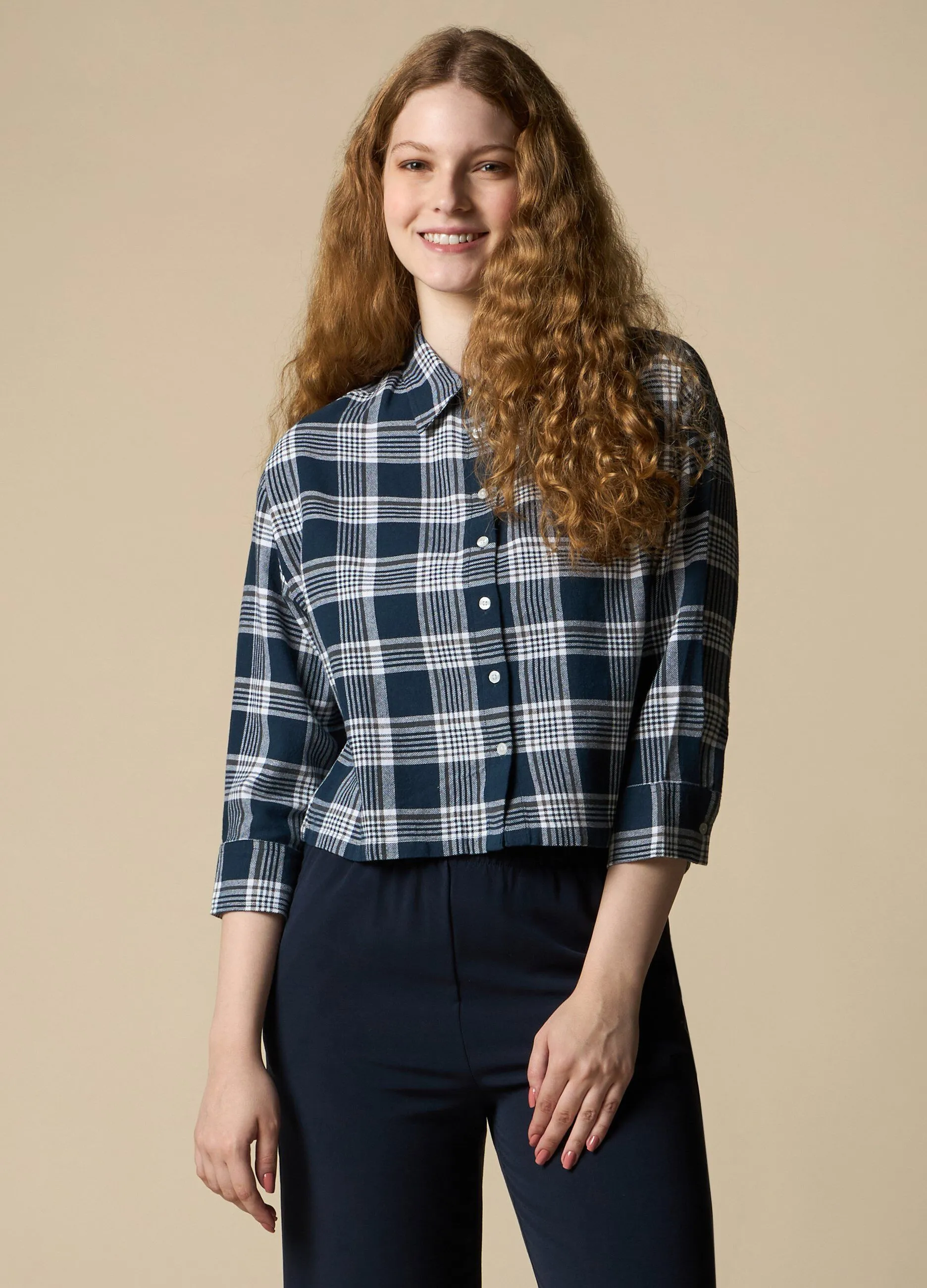 NICE & CHIC  Camicia a quadri in puro cotone donna