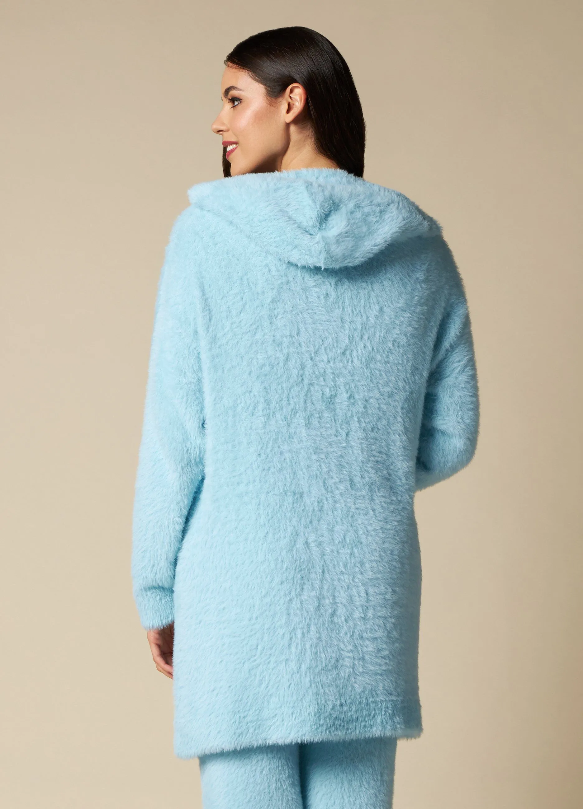 NYMOS  Cardigan pigiama in filato effetto pelliccia donna