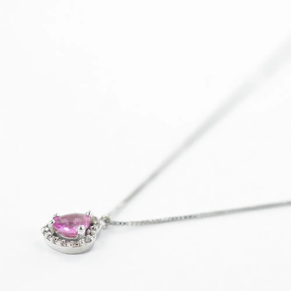 Parure Gioielli Cuore con Zaffiro rosa e diamanti
