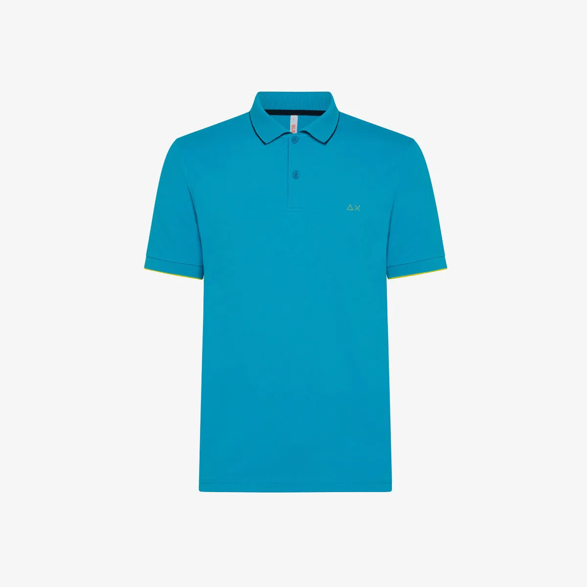 Polo Shirt with Sun68 / Sky Blue Contrast Detail