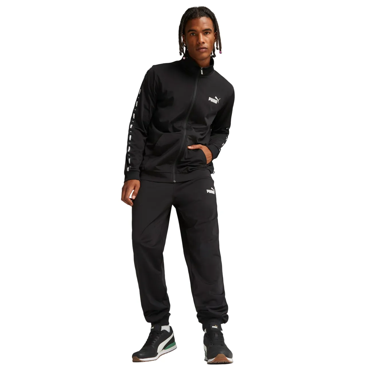 Puma Tuta in poliestere da uomo Tape poly suit 677429-01 nero