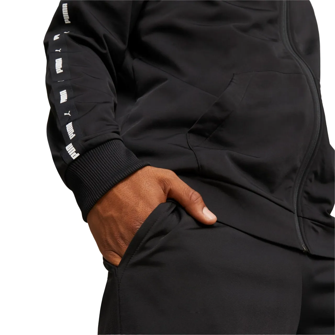 Puma Tuta in poliestere da uomo Tape poly suit 677429-01 nero