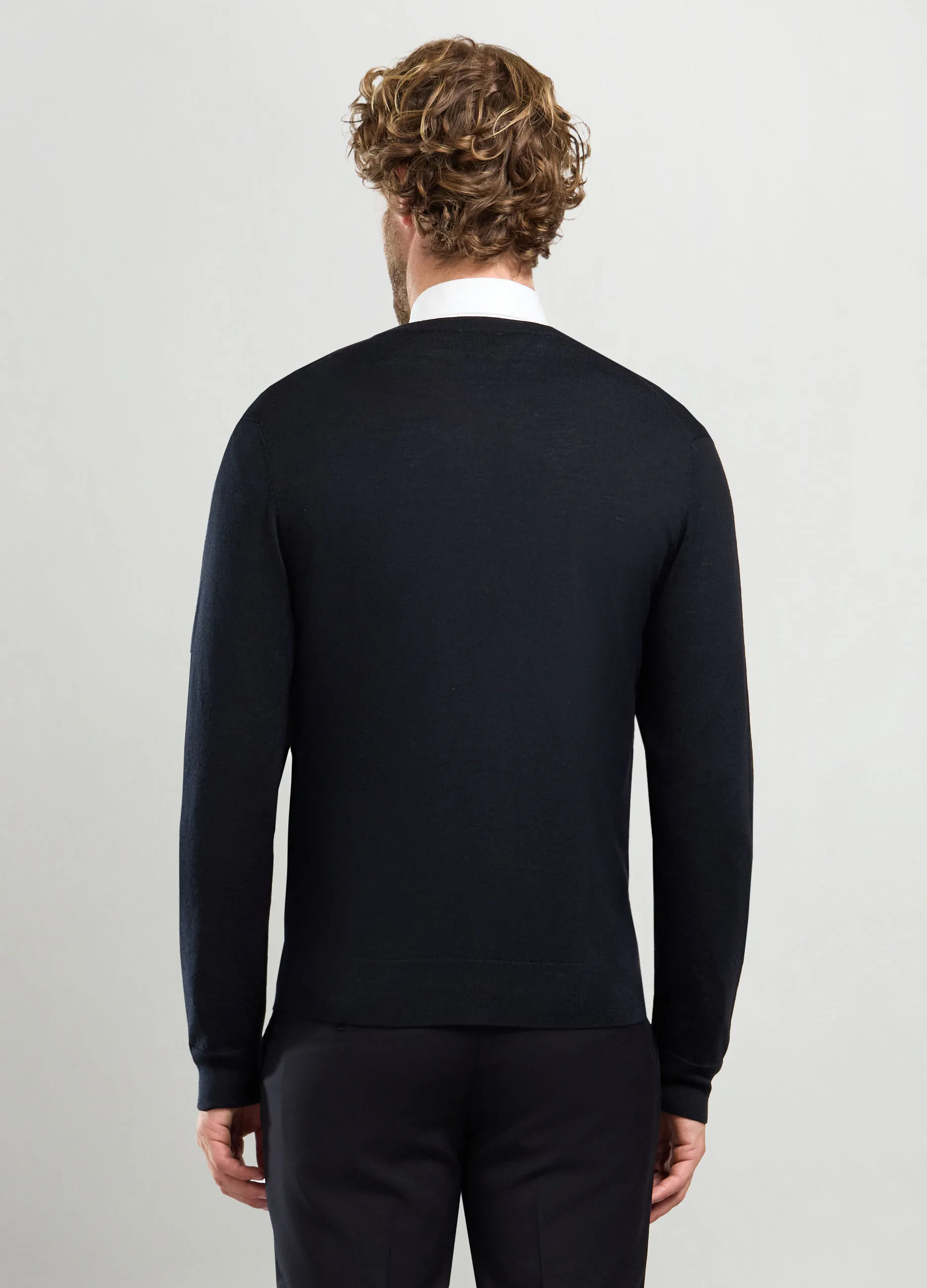 RUMFORD  Cardigan collo a V in maglia rasata uomo