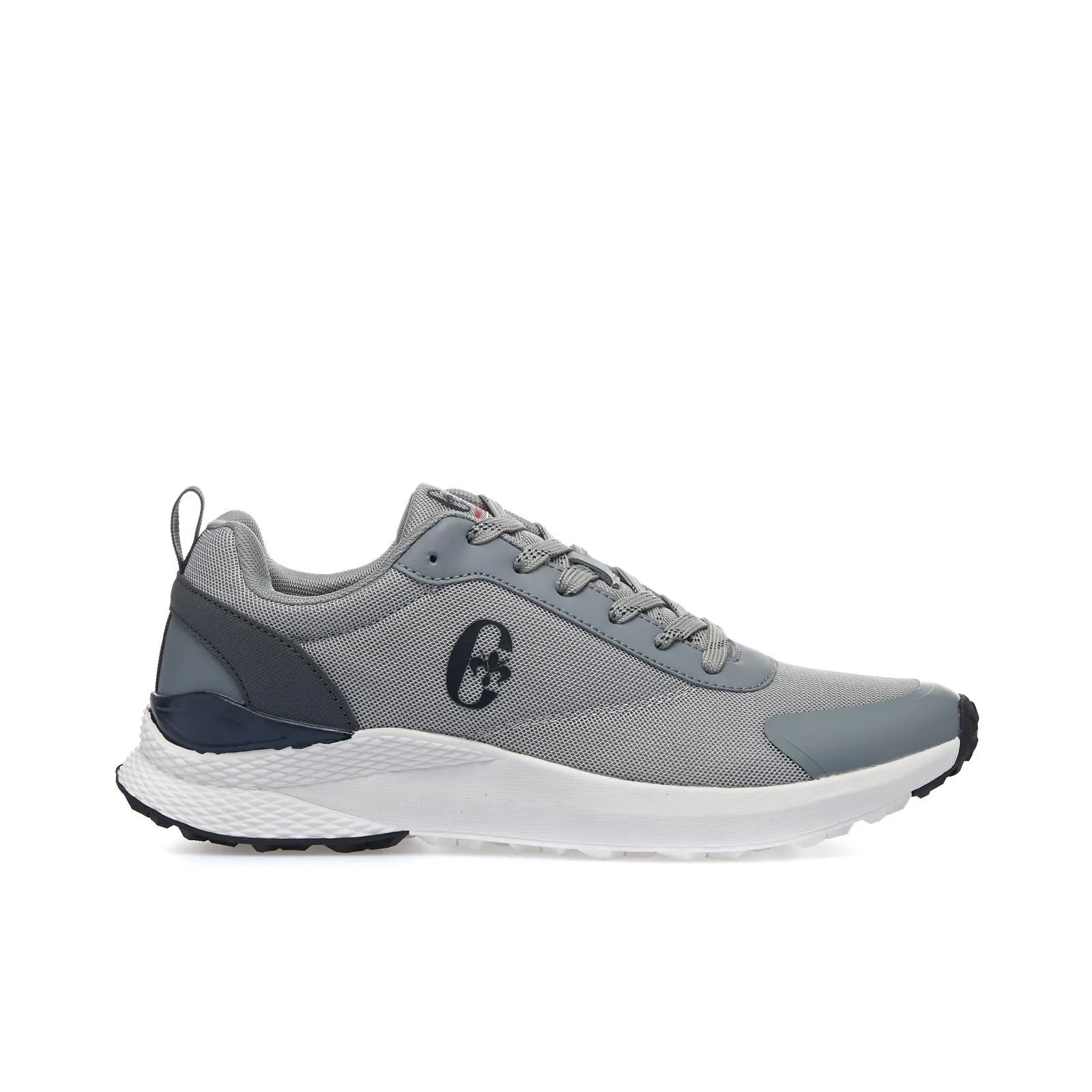 Sneakers grigie in tessuto con suola in gomma