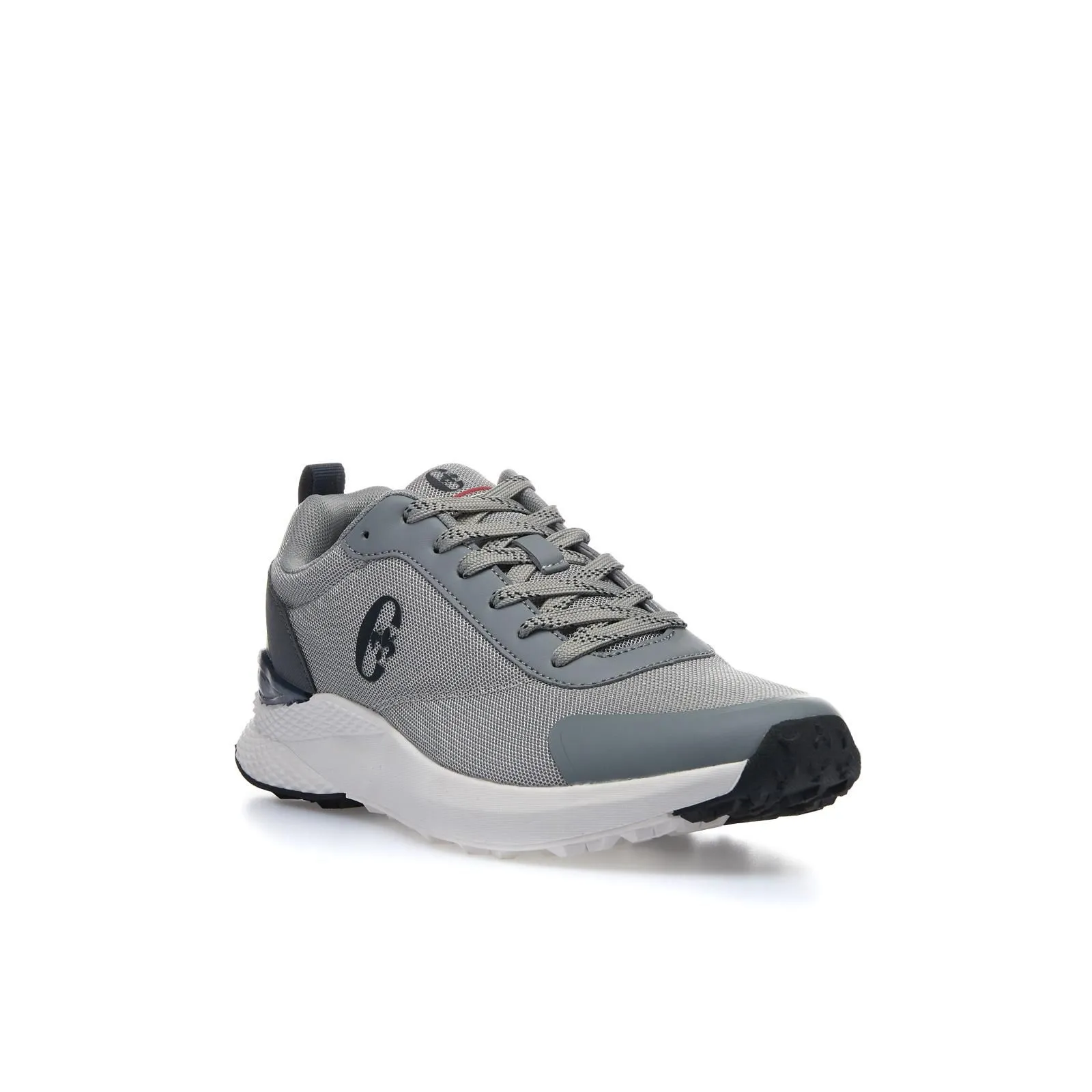 Sneakers grigie in tessuto con suola in gomma