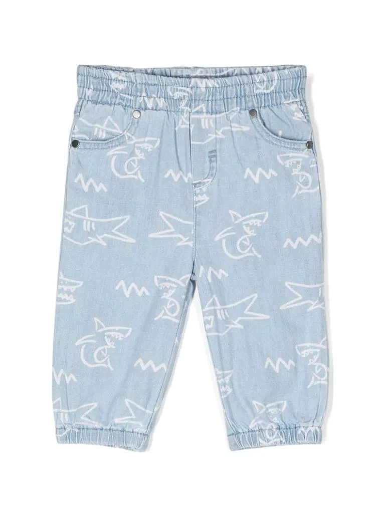 stella mccartney Pantaloni stampa squali