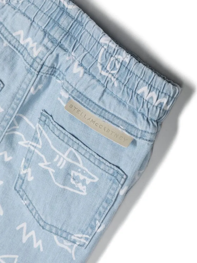 stella mccartney Pantaloni stampa squali
