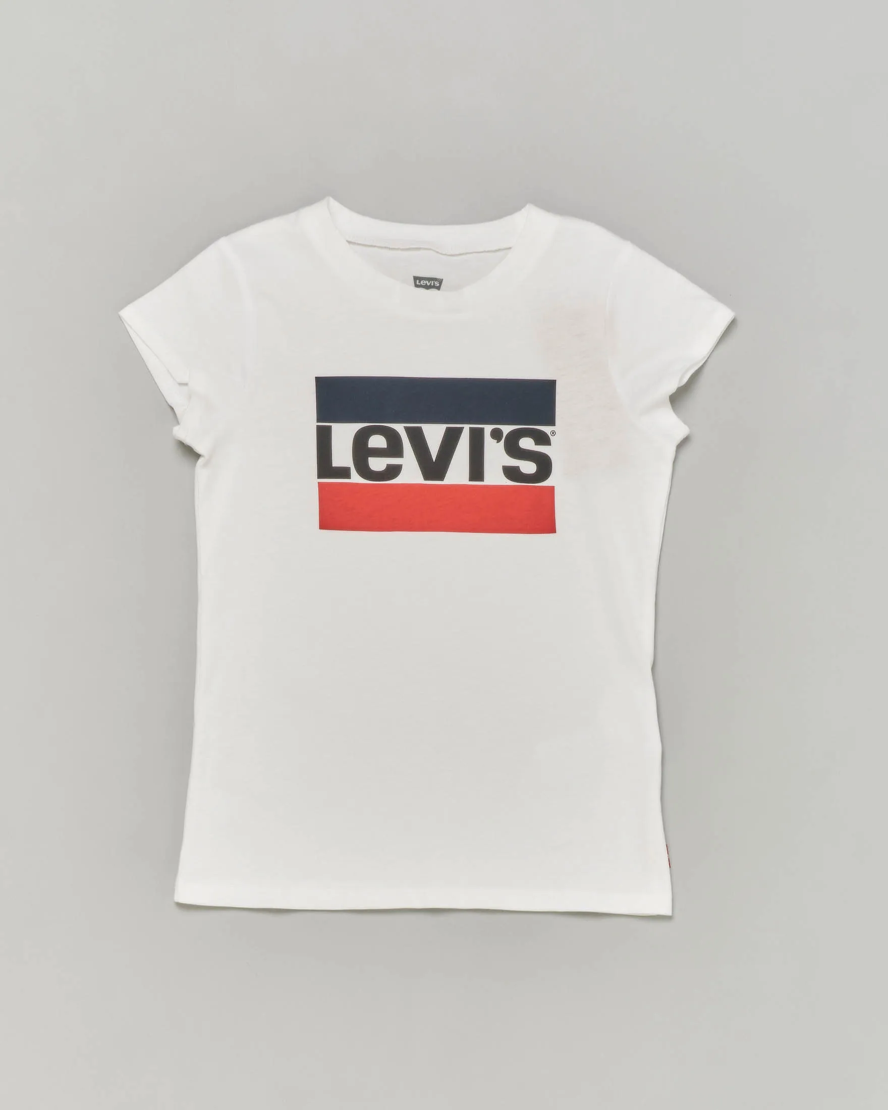 T-shirt bianca mezza manica con logo heroel tricolore 2-8 anni