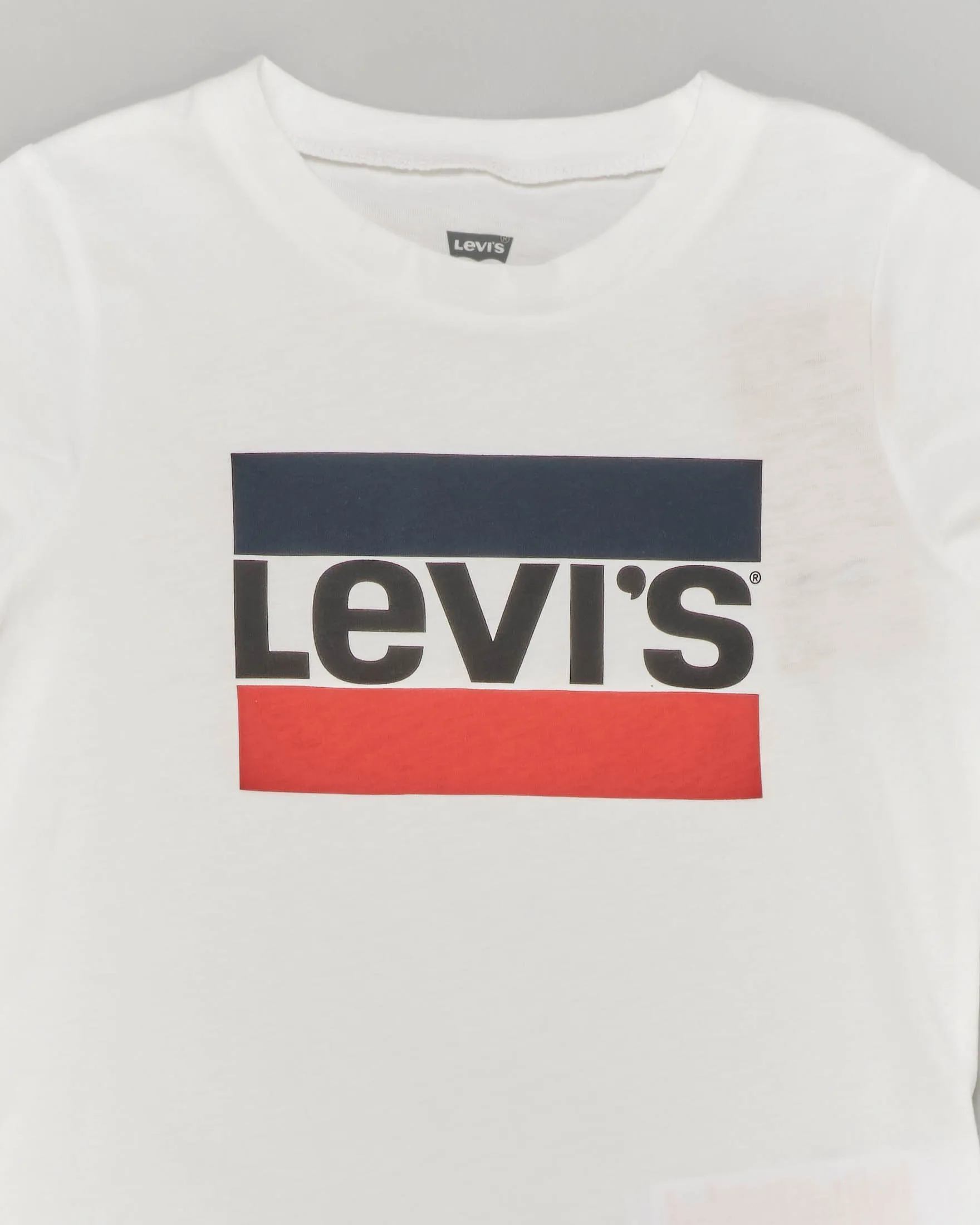T-shirt bianca mezza manica con logo heroel tricolore 2-8 anni
