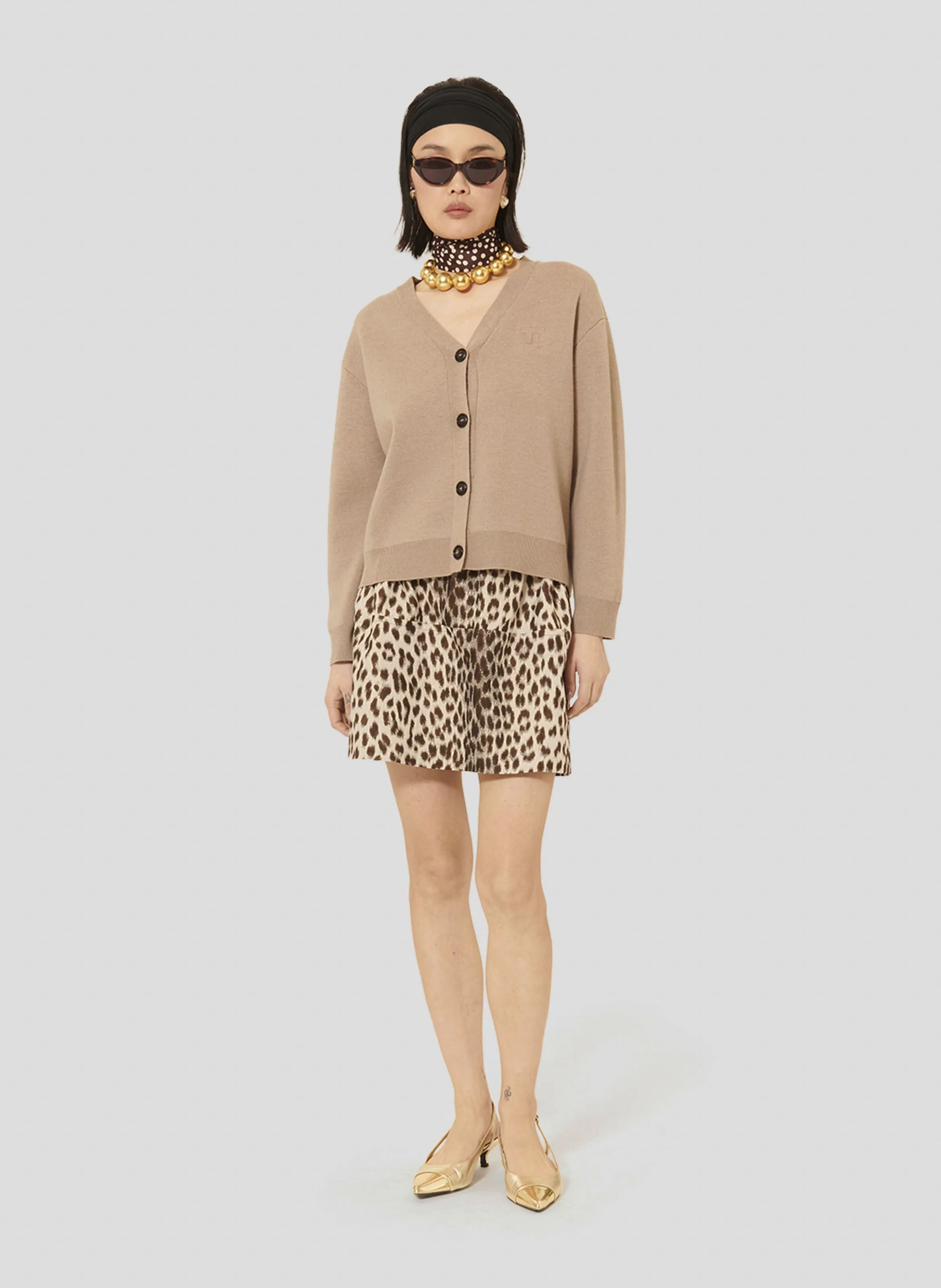  TARA JARMON   GIBUS - Cardigan dritto in misto lana | Marrone