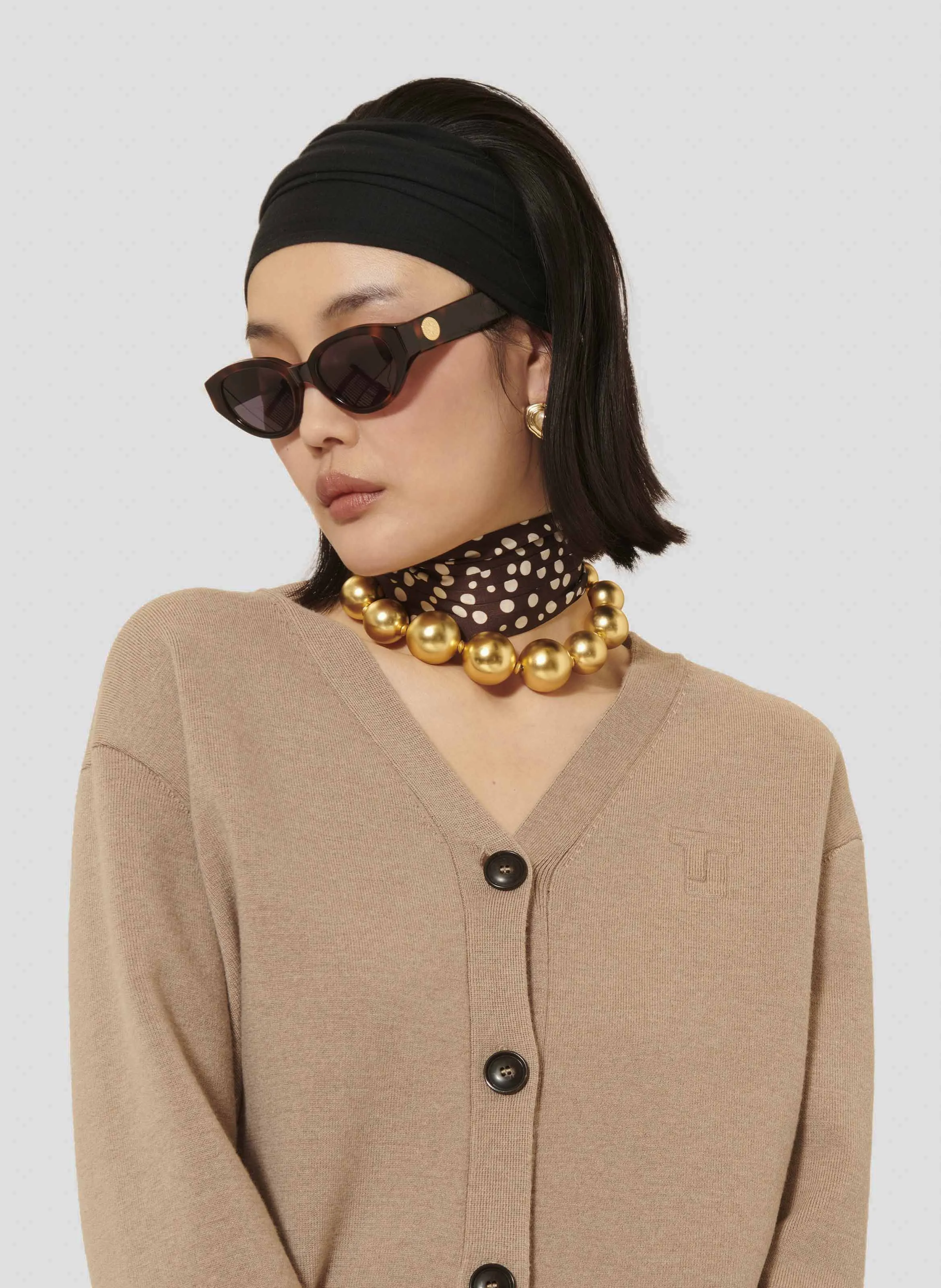  TARA JARMON   GIBUS - Cardigan dritto in misto lana | Marrone