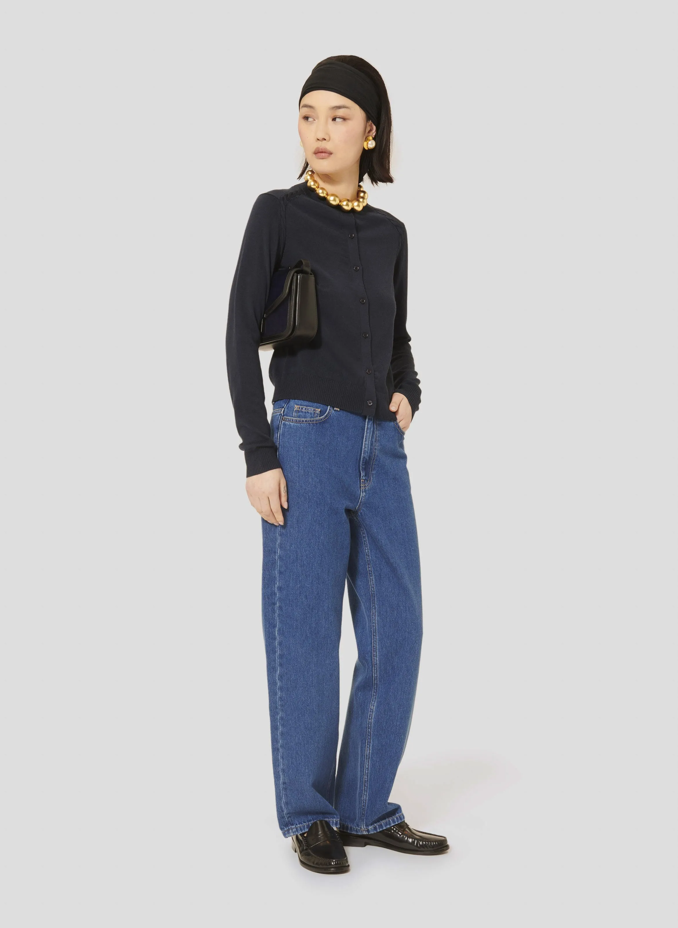  TARA JARMON   GINNO - Cardigan dritto in lana | Blu